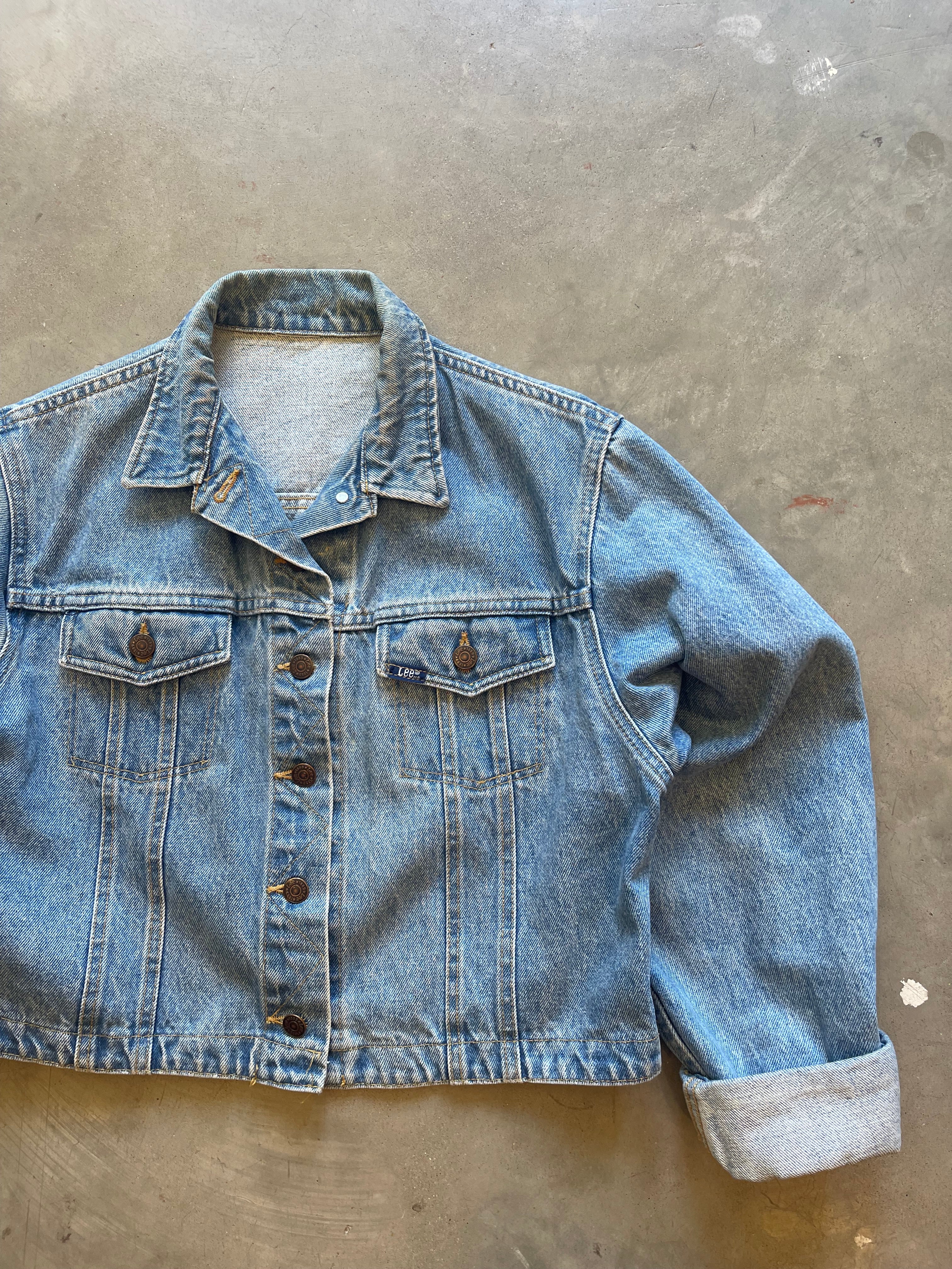 Vintage Lee Denim Cropped Jean Jacket (M)