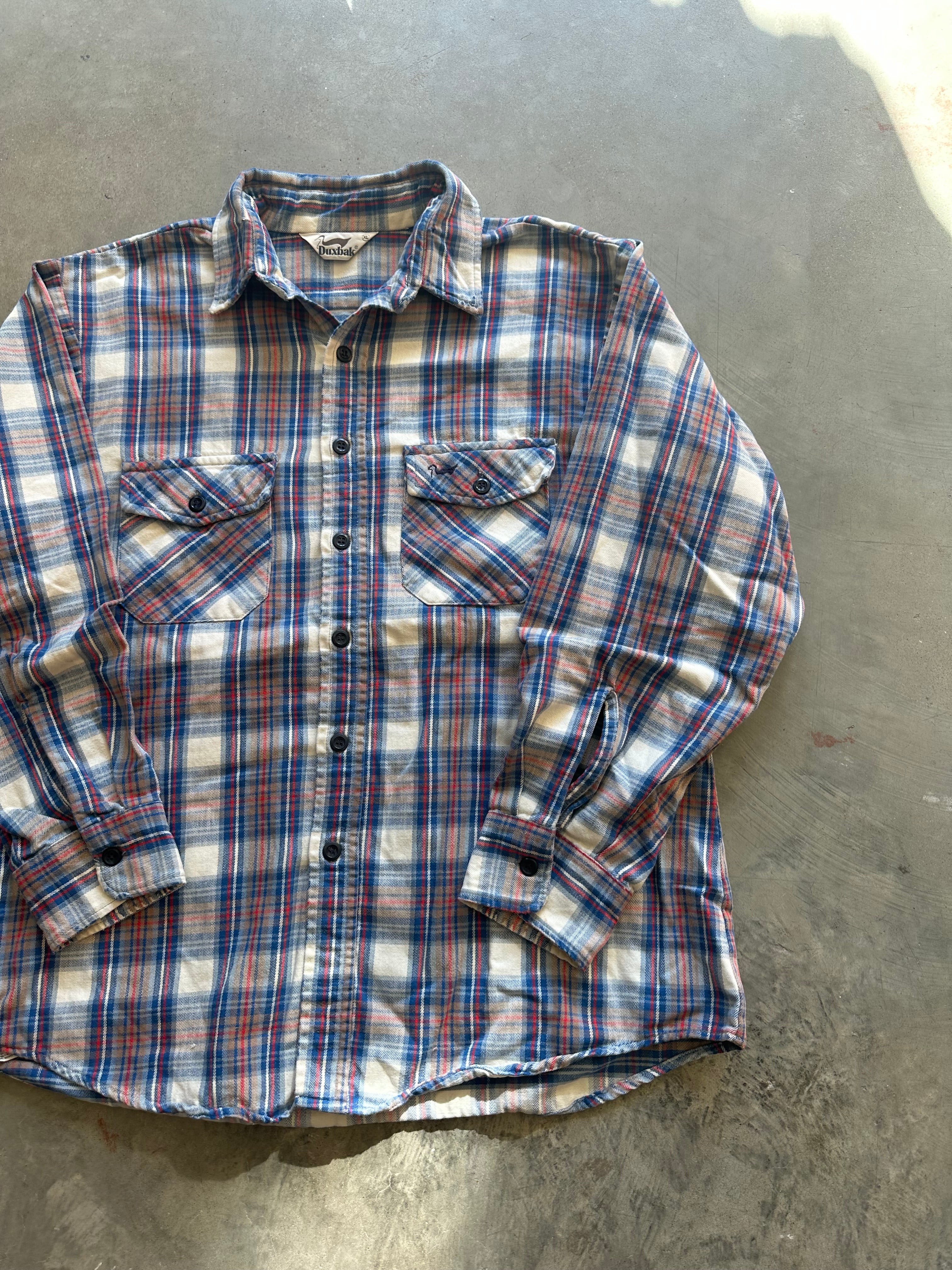 Vintage Duxbak Flannel Button-Up Shirt (XL)