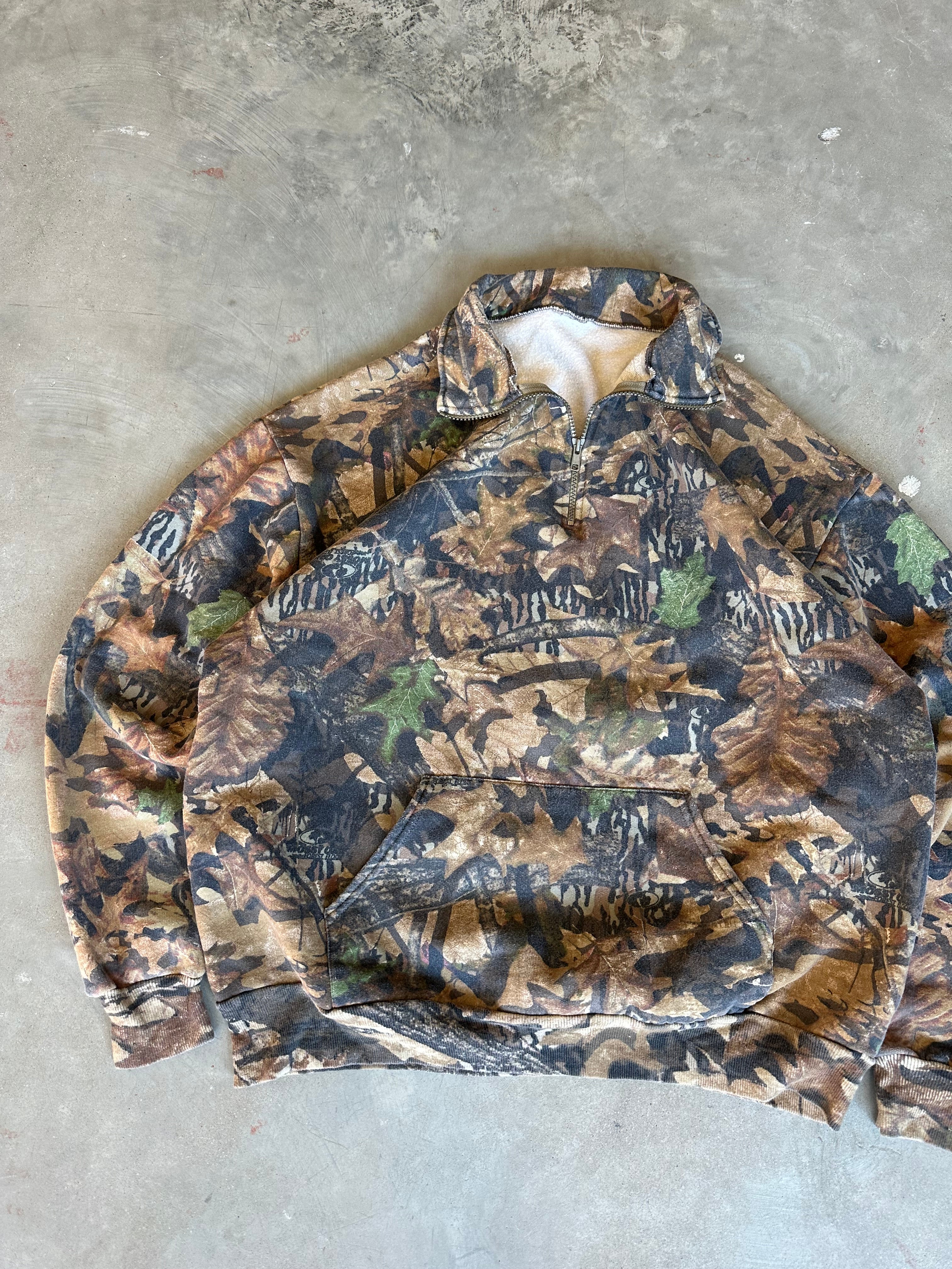 Vintage Camo Quarter-Zip Pullover (XL)