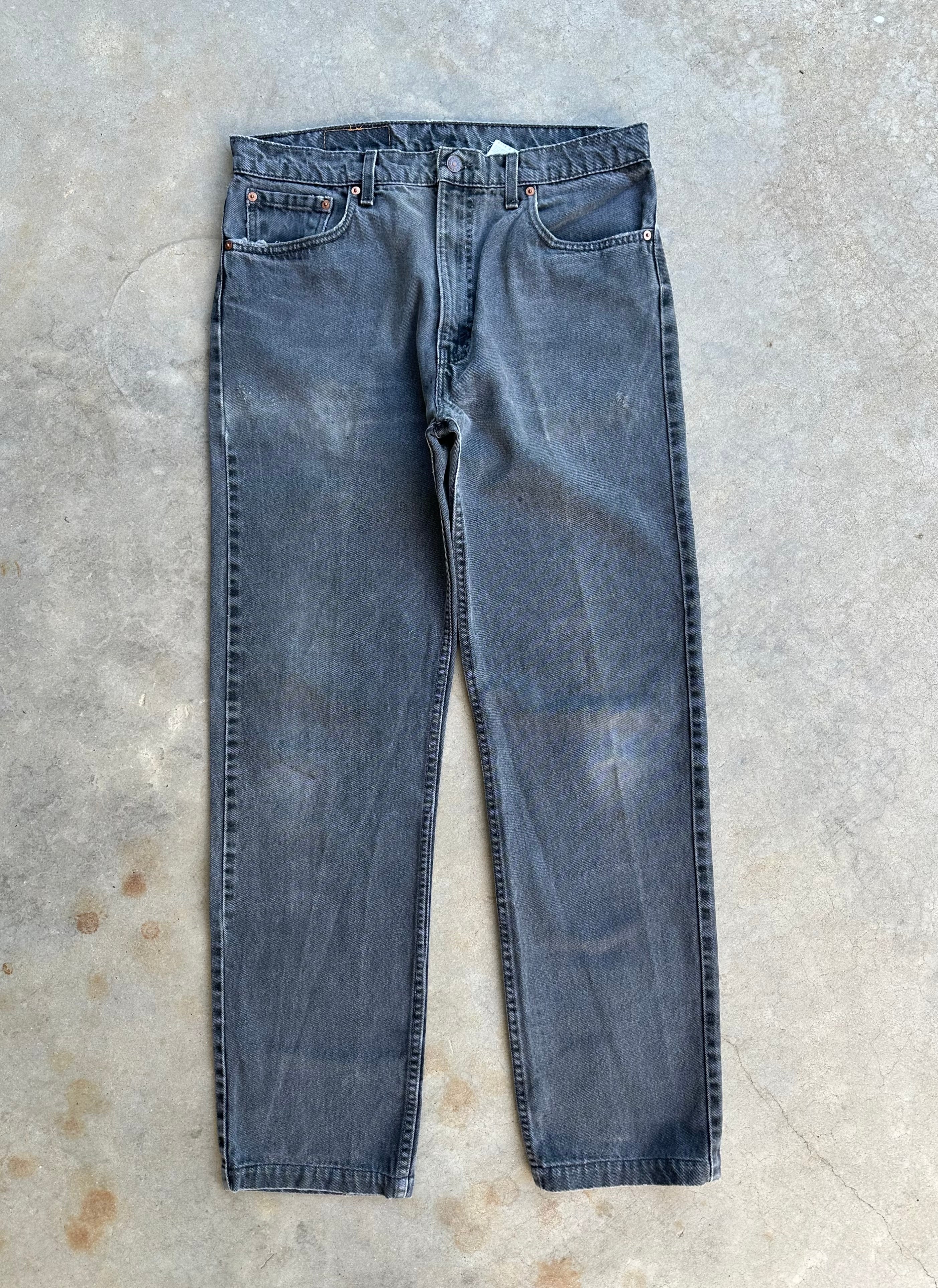 1990s Levi’s 505 Faded Black Denim Jeans (35"x32")
