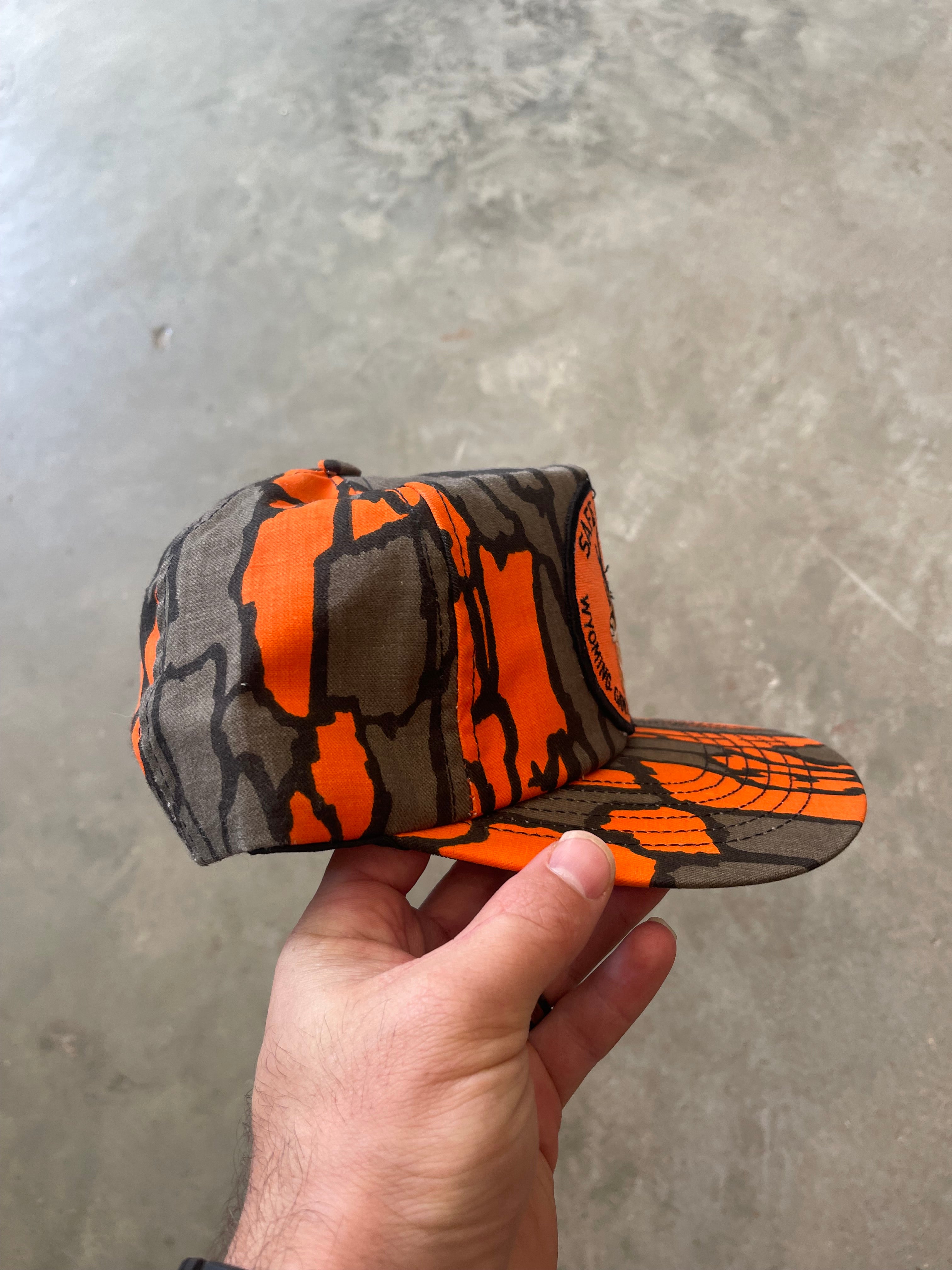 Vintage Camo Wyoming Safe Hunter Patch Hat