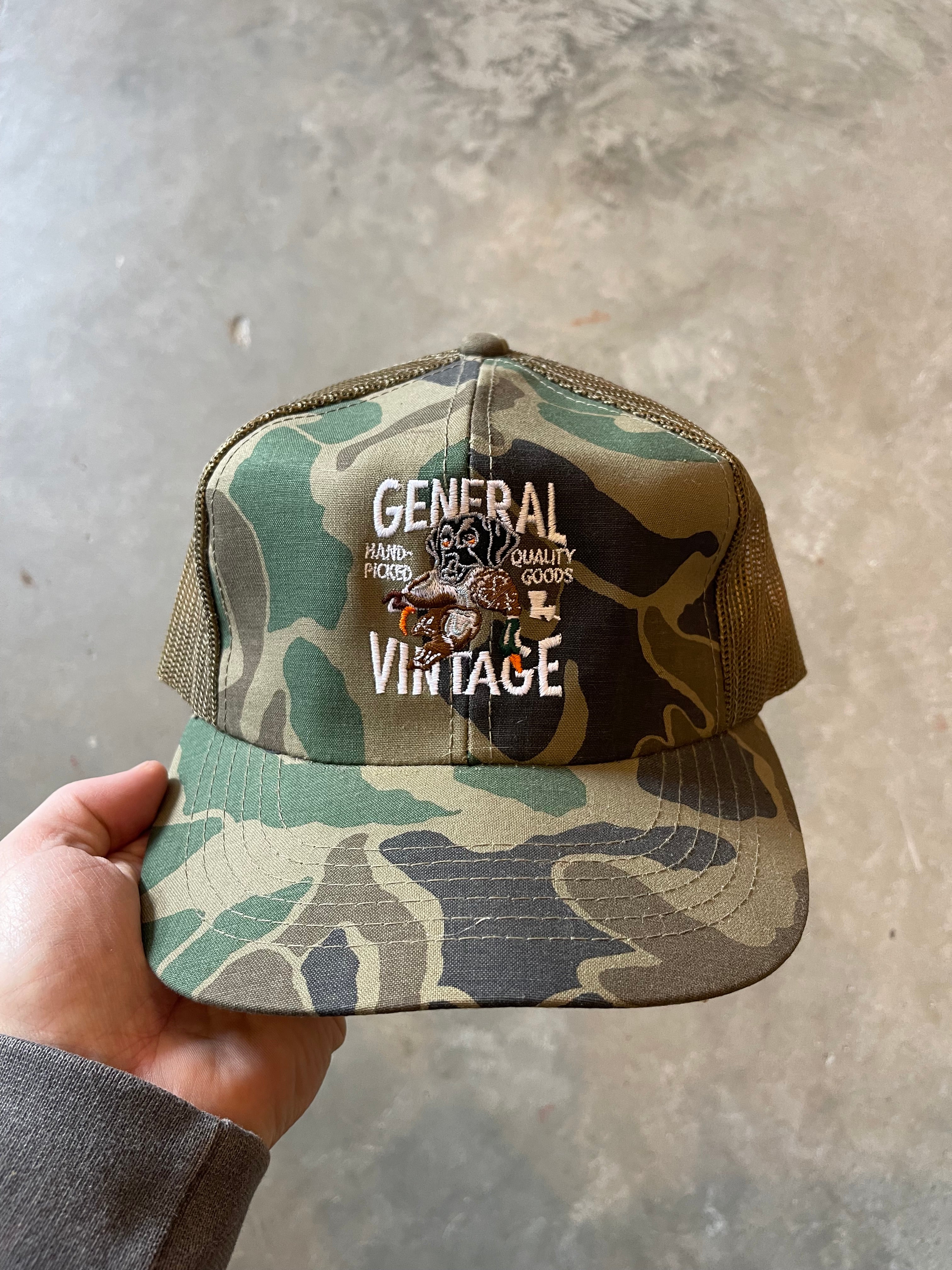 General Vintage Duck Dog Logo Camo Hat