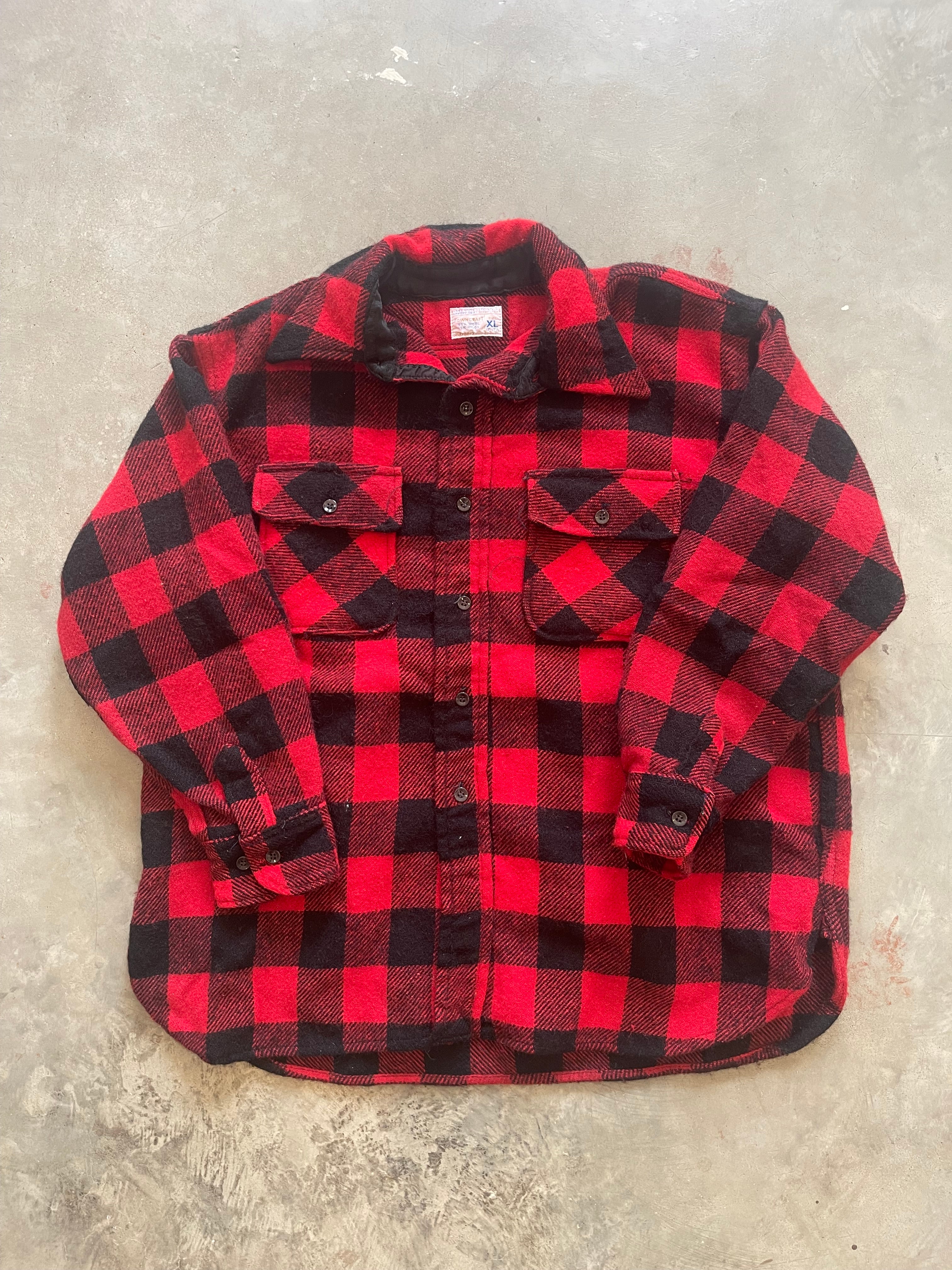 True Vintage Town Craft Flannel Button-Up Shirt (XL)