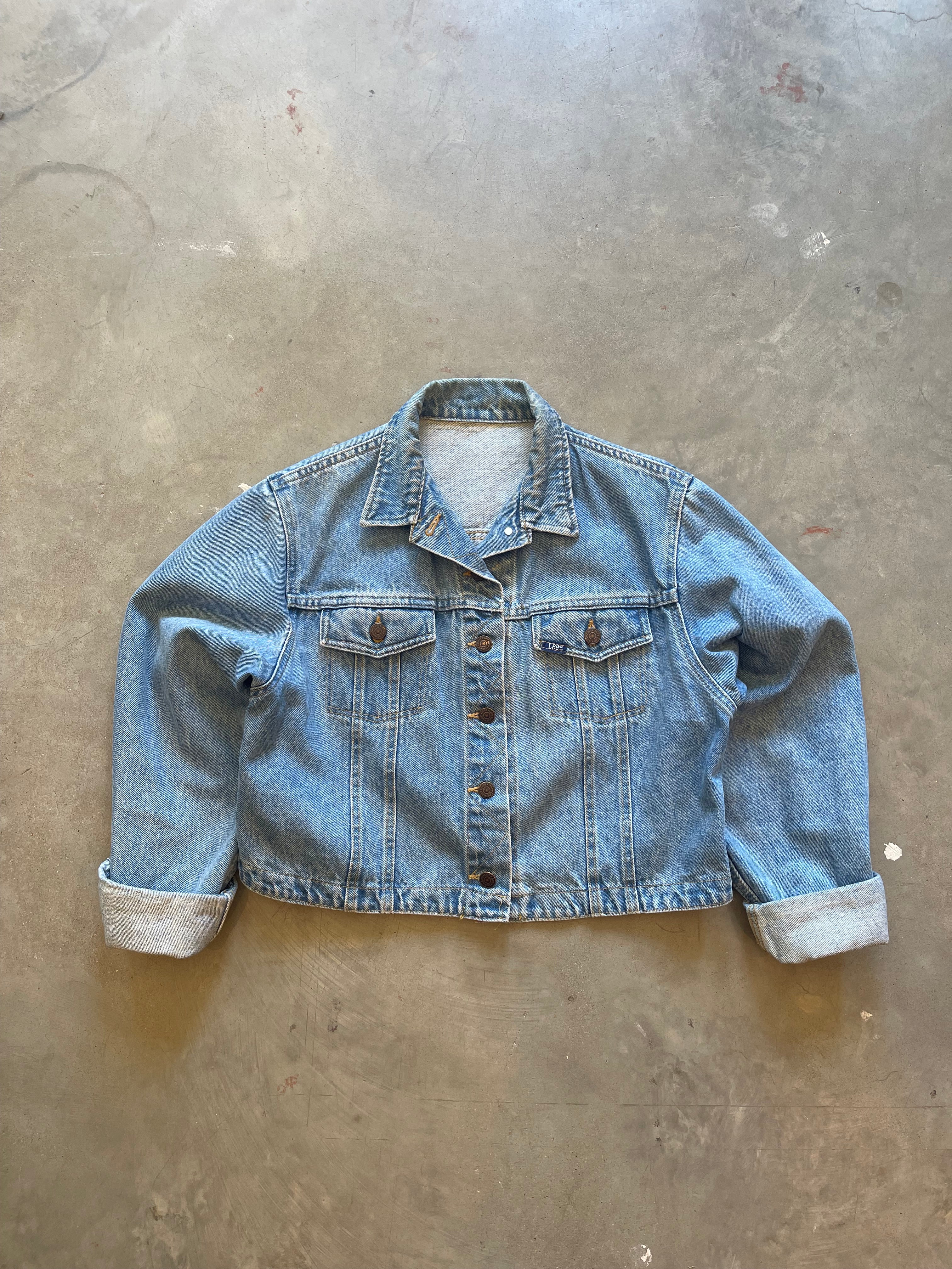 Vintage Lee Denim Cropped Jean Jacket (M)