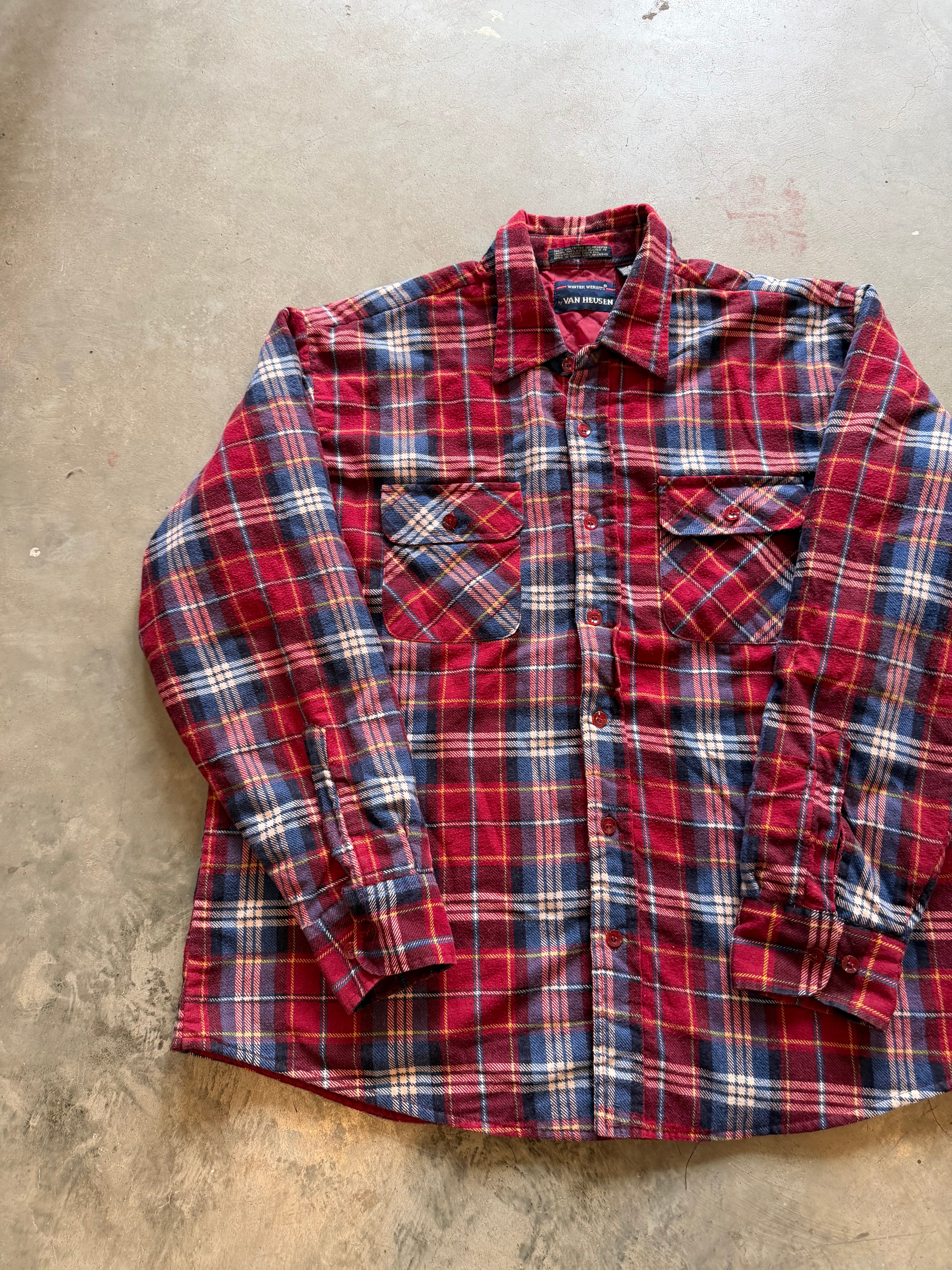 Vintage Van Heusen Insulation Flannel Shirt (L)