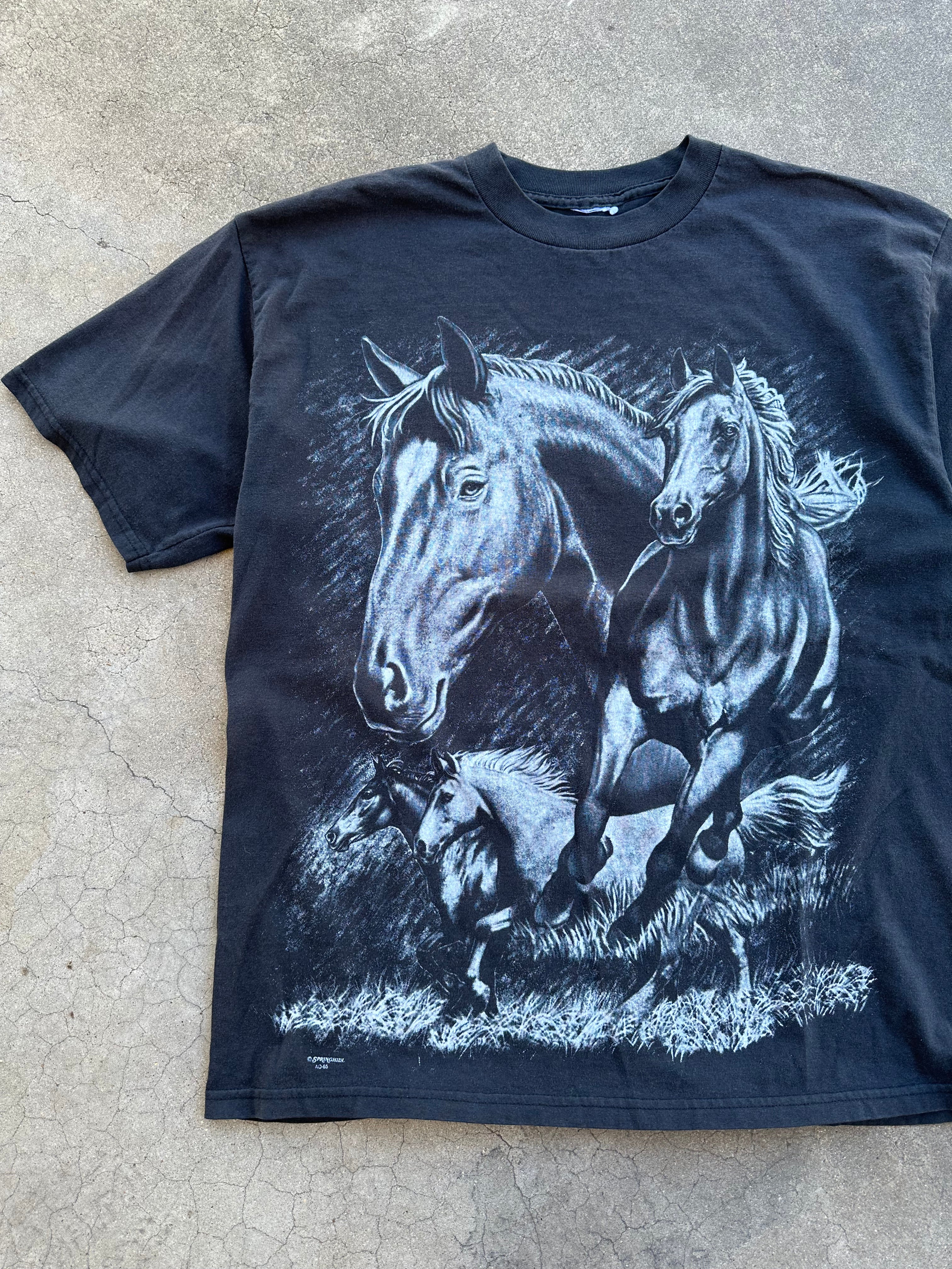 1990s Horses All Over Print T-Shirt (L)