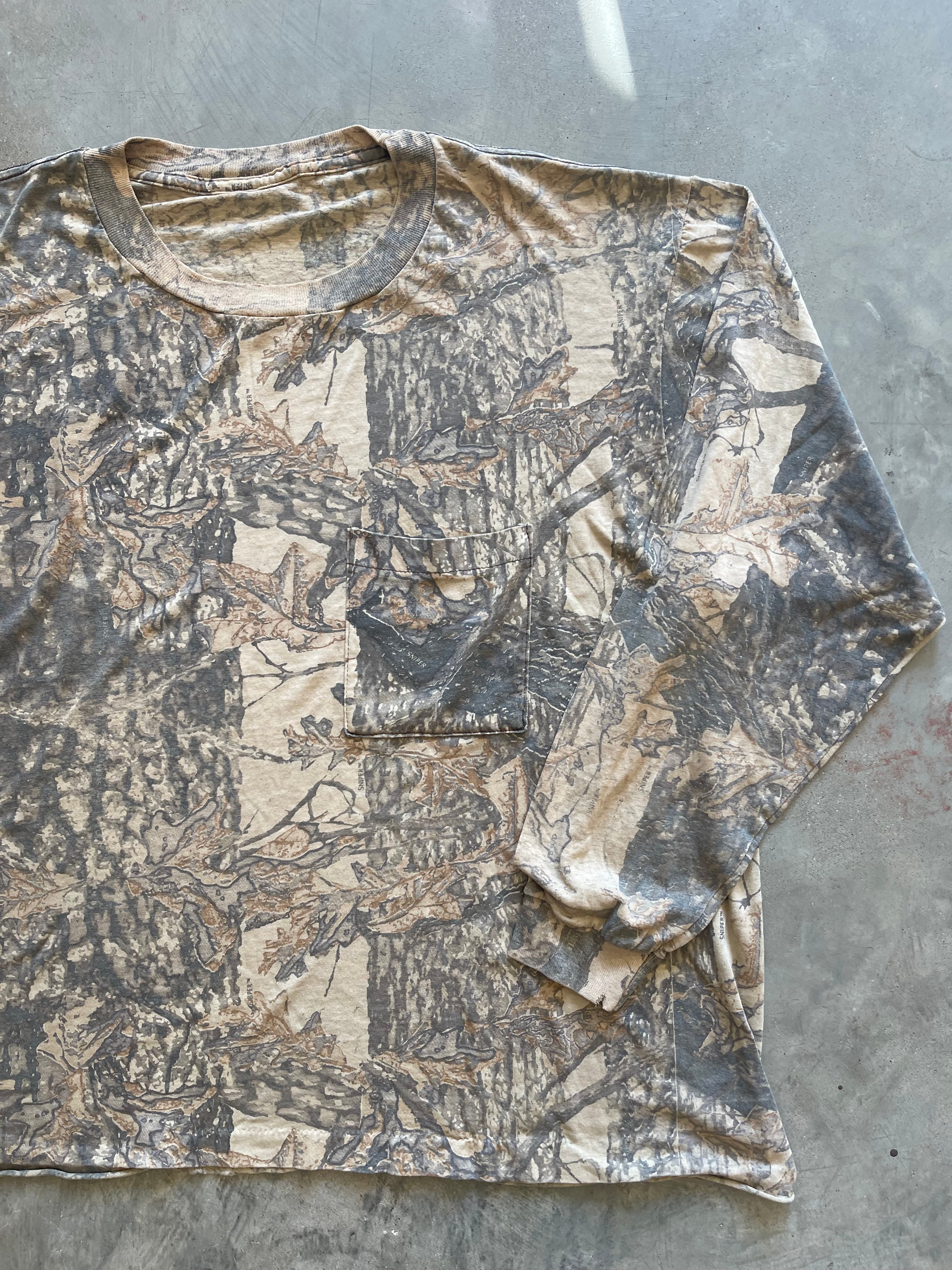 Vintage Thrashed Sniper Camo Shirt (XL)