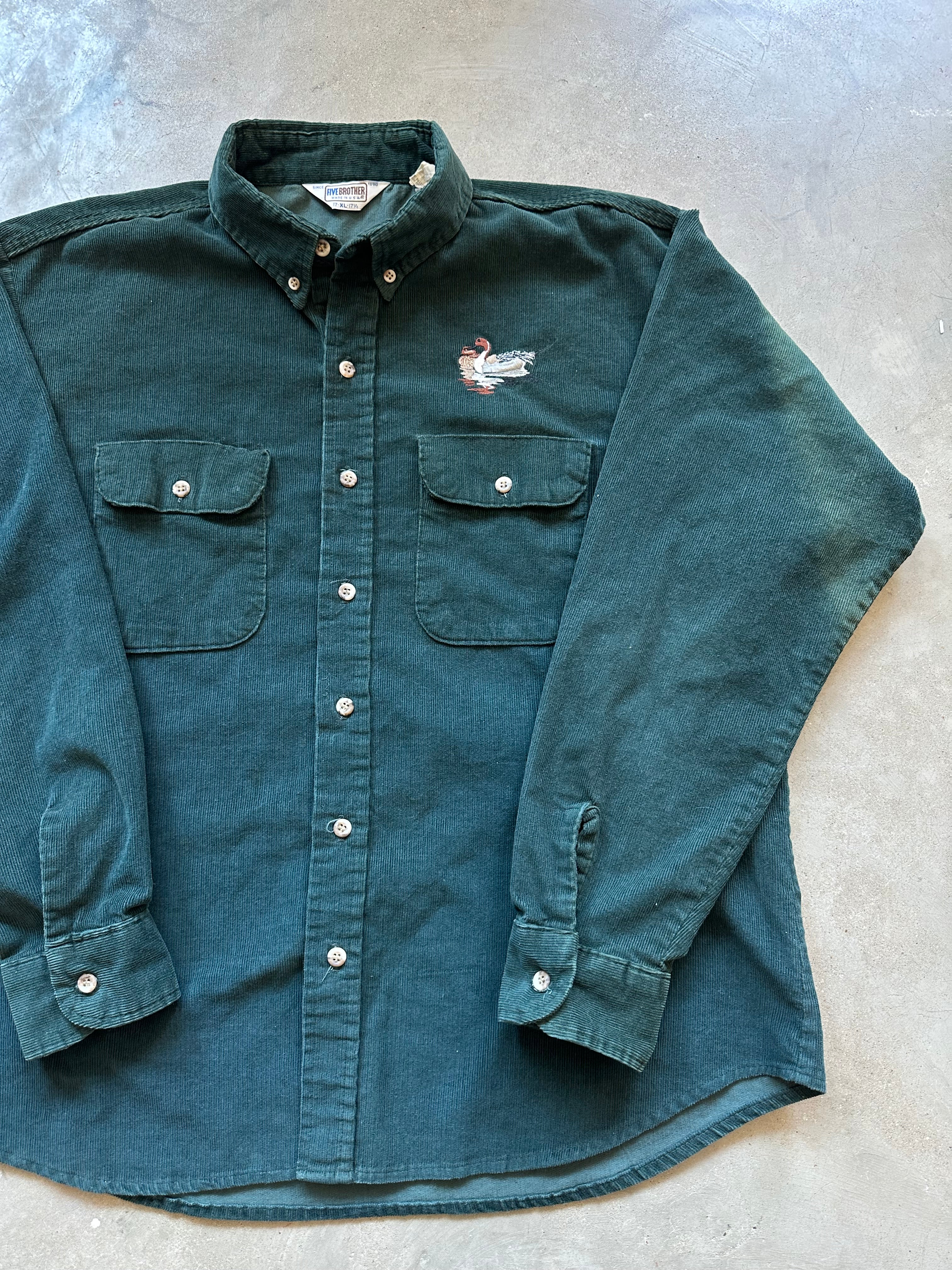 1990’s Pintail & Teal Duck Corduroy Button-Up (XL)