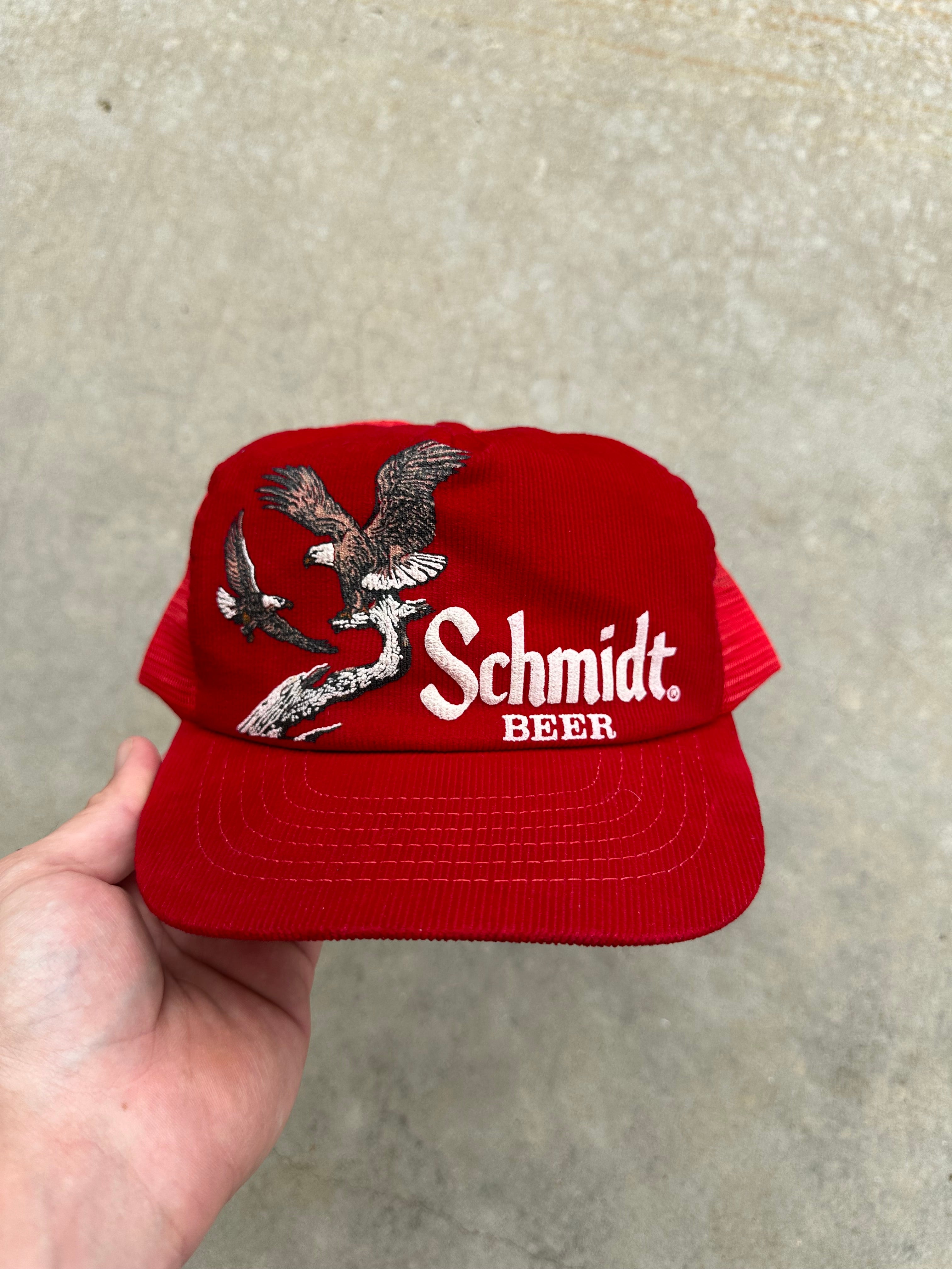 1980s Schmidt Beer Corduroy Trucker Hat