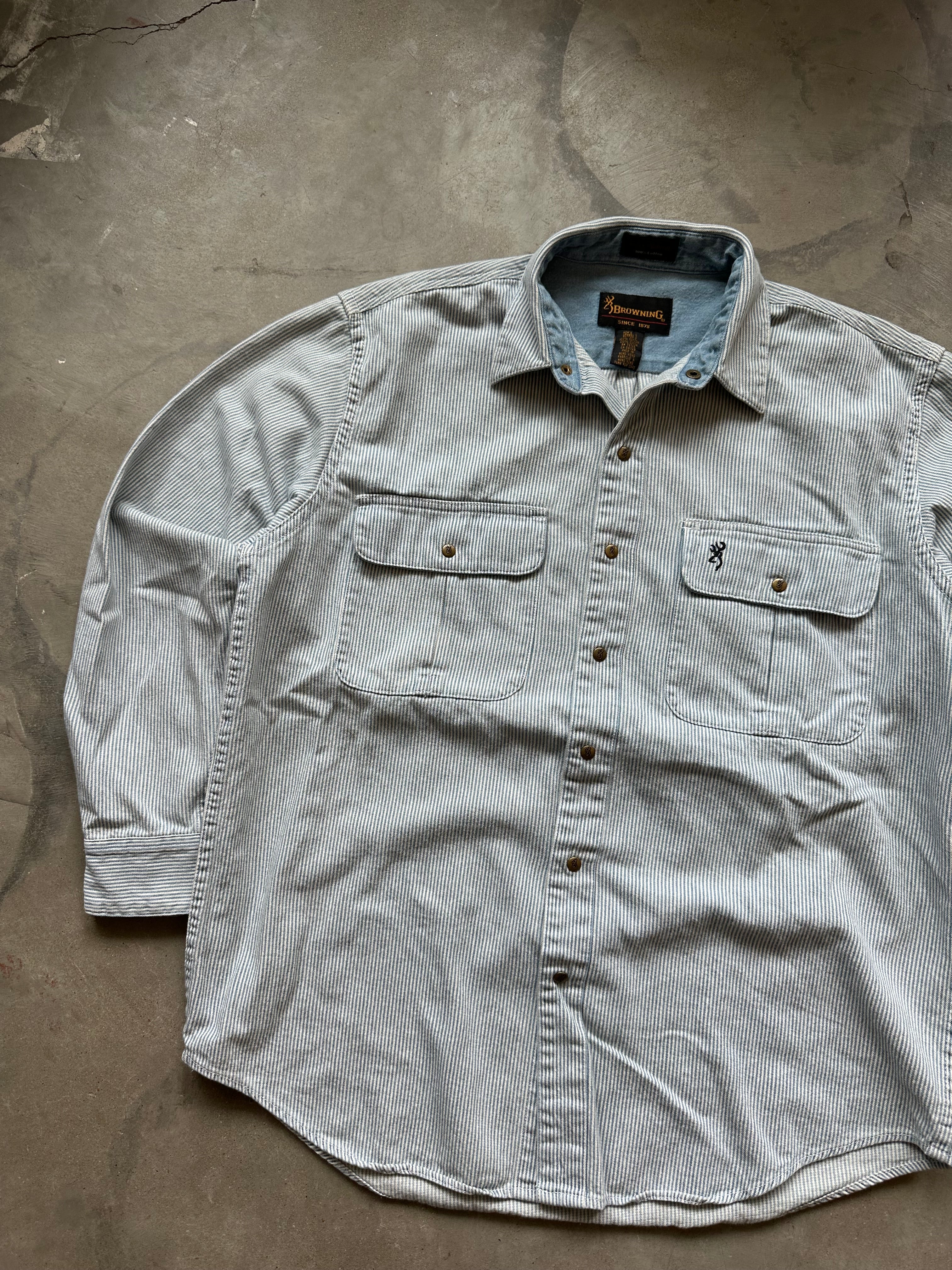 Vintage Browning Pinstripe Button Up (L)