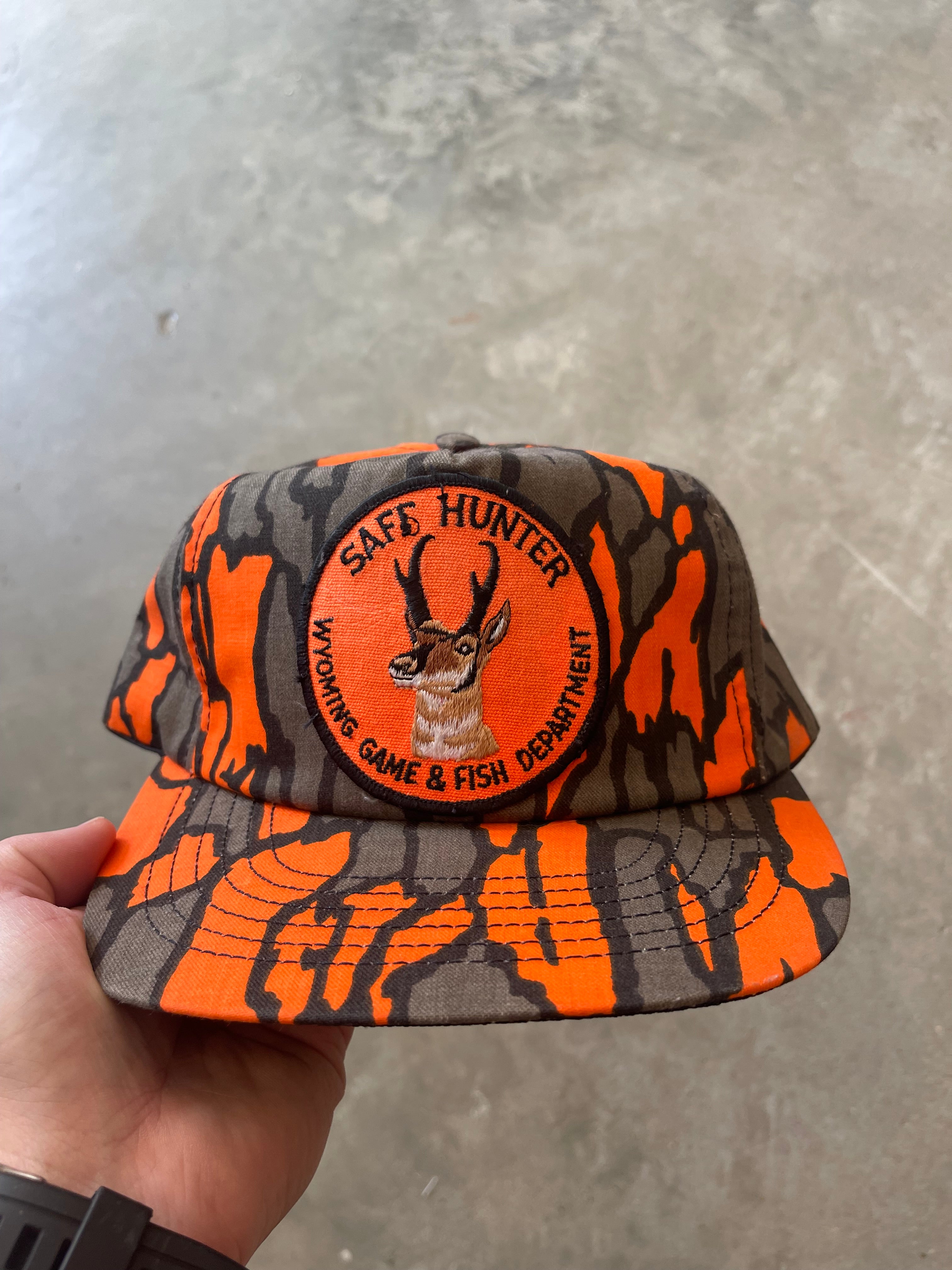 Vintage Camo Wyoming Safe Hunter Patch Hat