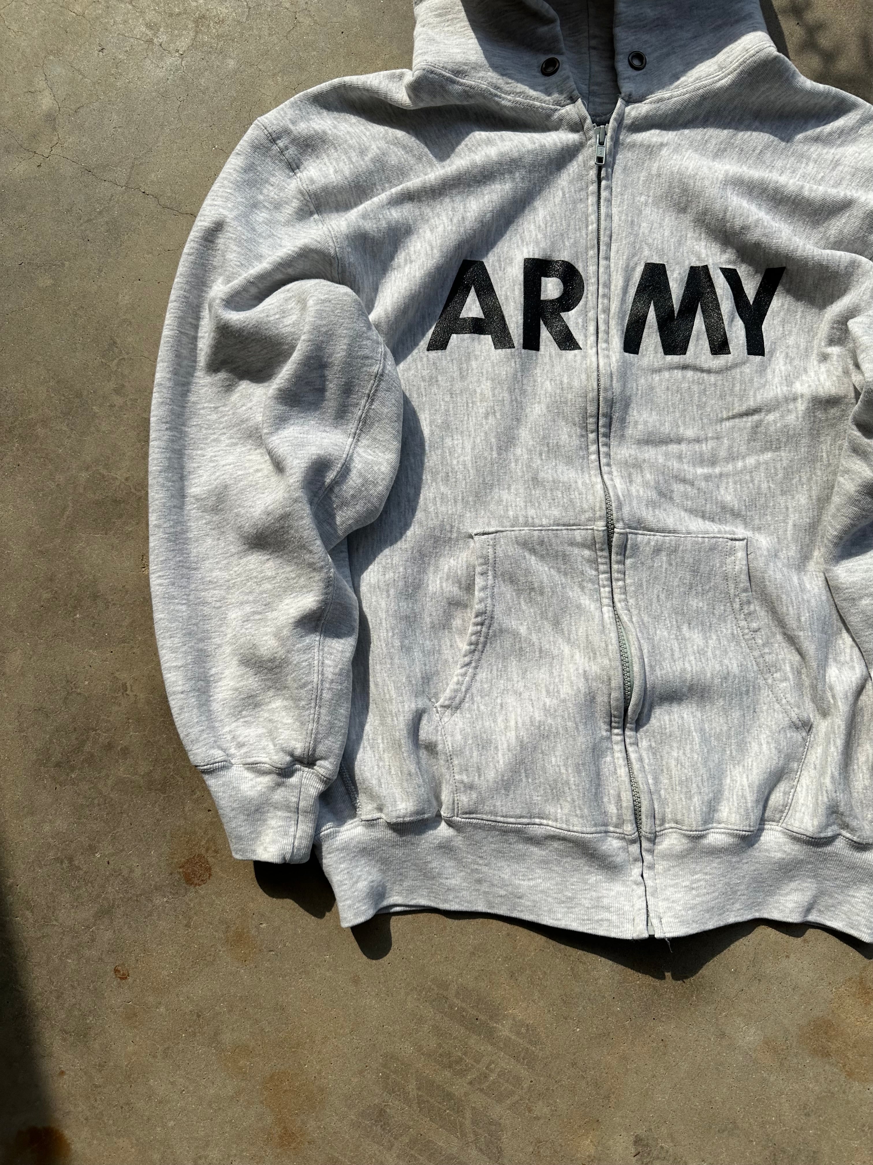 1990s Army Reverse Weave Champion Hoodie (L/XL)
