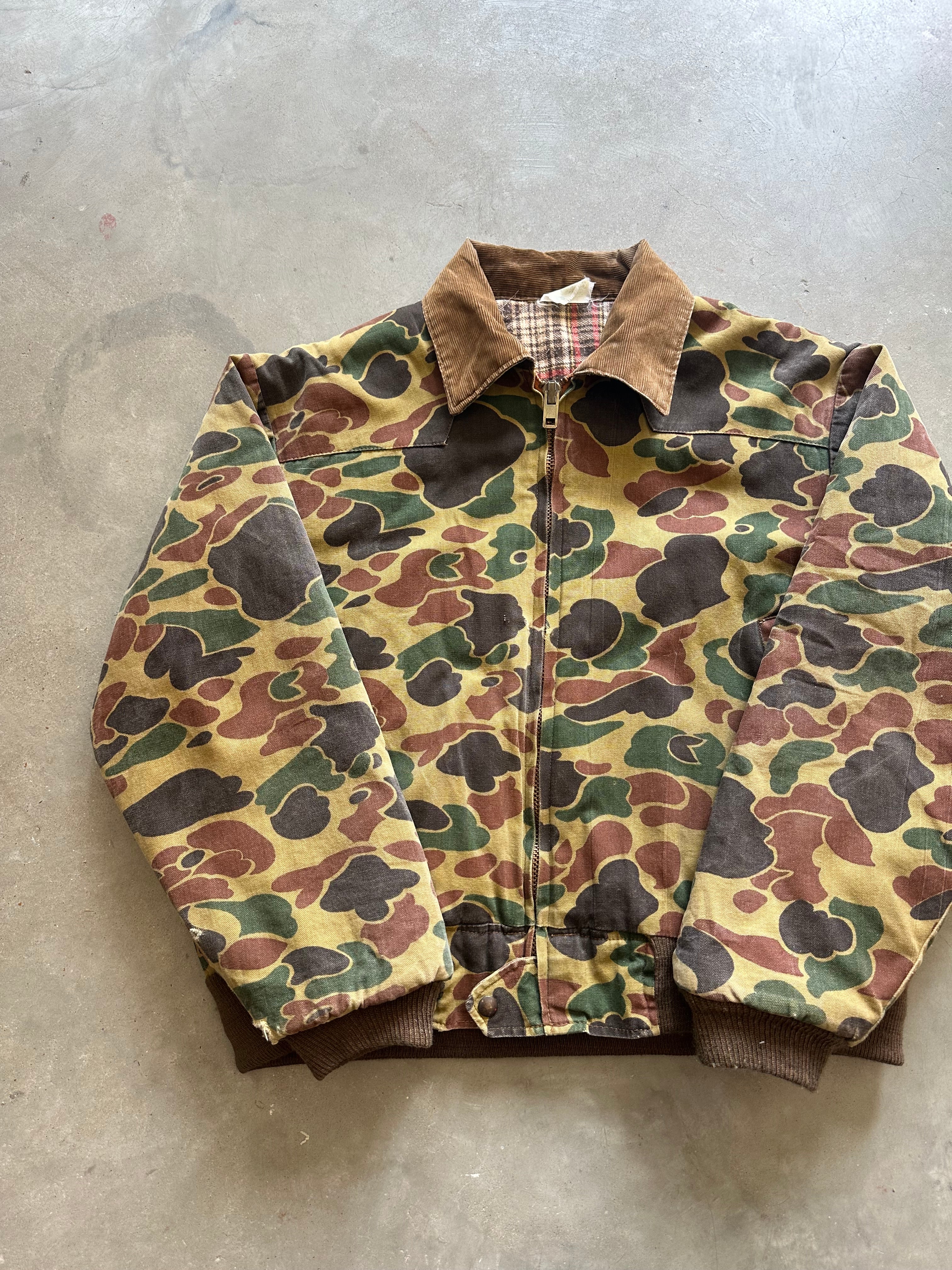 Vintage Duck Camo Flannel Lined Work Jacket (L)