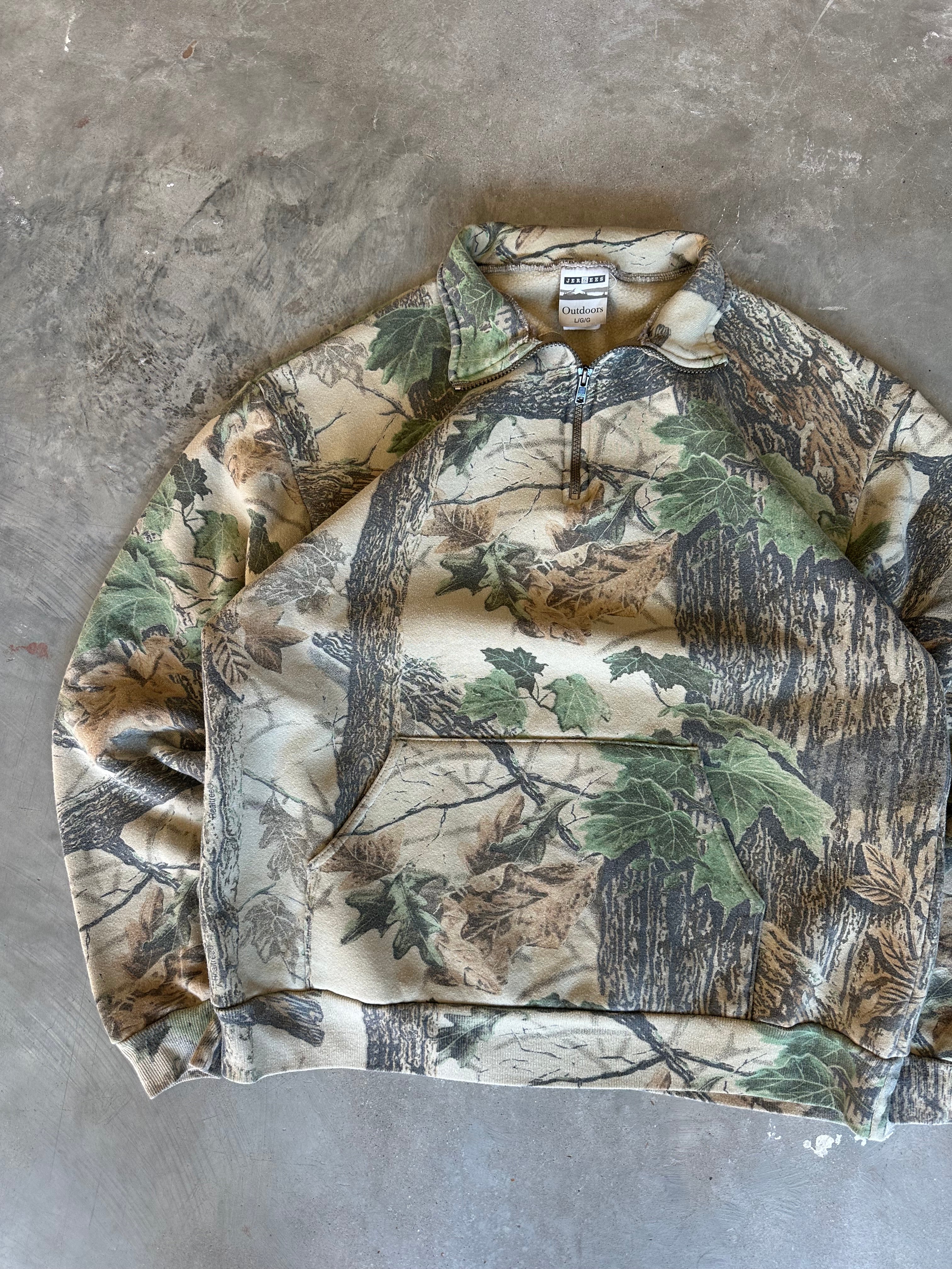Vintage Camo Quarter-Zip Pullover (L)