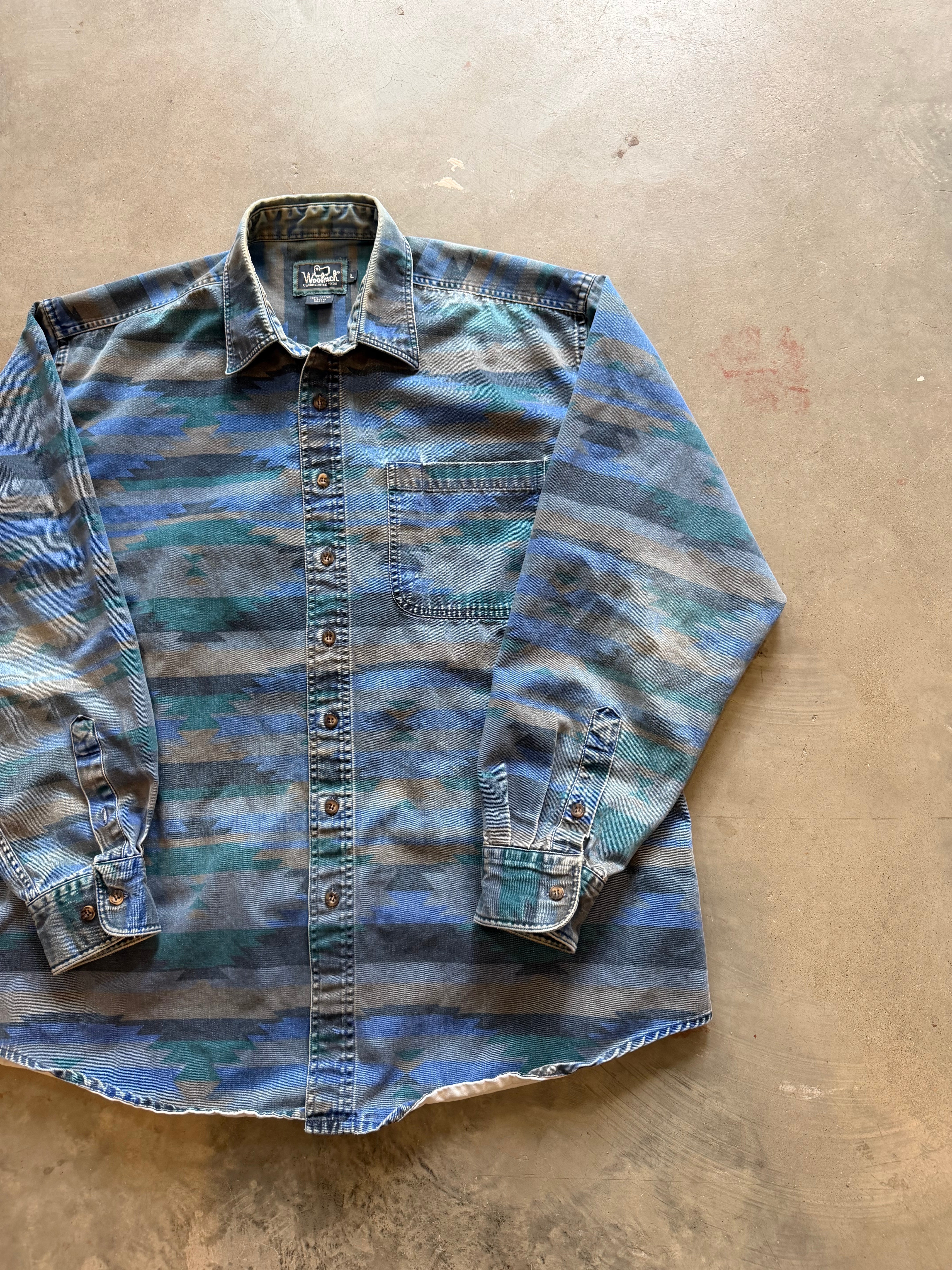 1990s Woolrich Aztec Button Up (L)