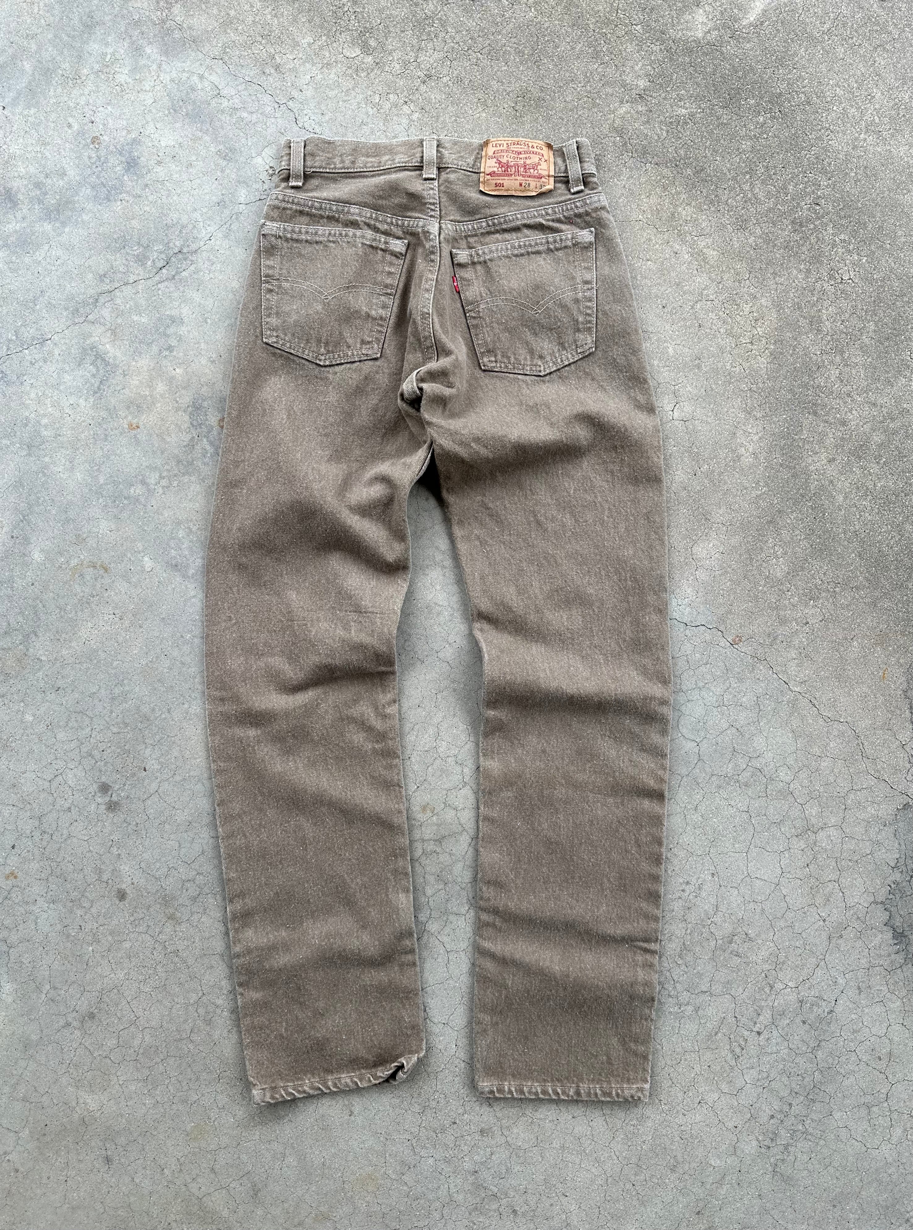 1990s Levi’s 501 Light Brown Jeans (26"x30.5")
