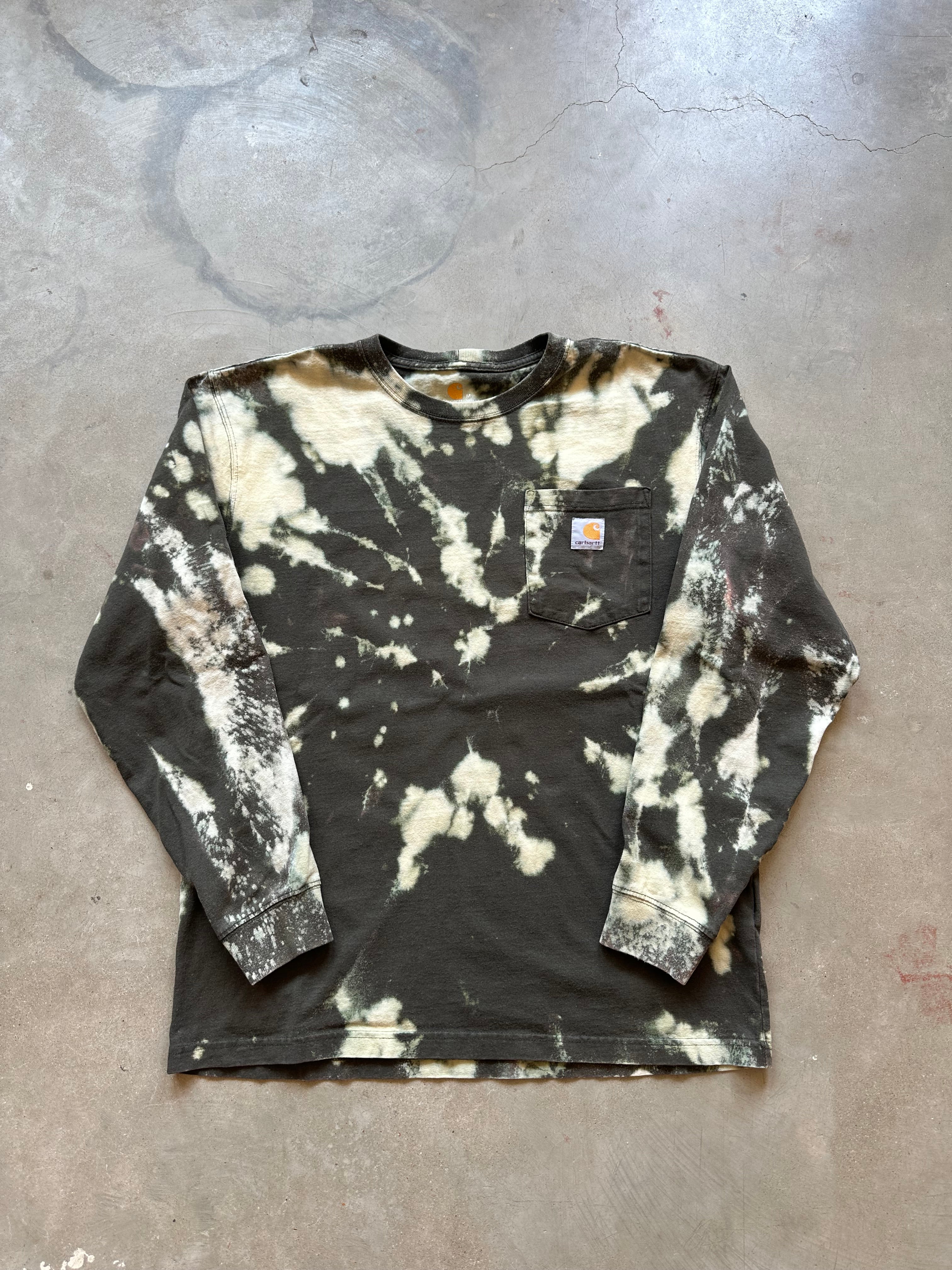 Y2K Carhartt Bleached Long Sleeve Shirt (M)