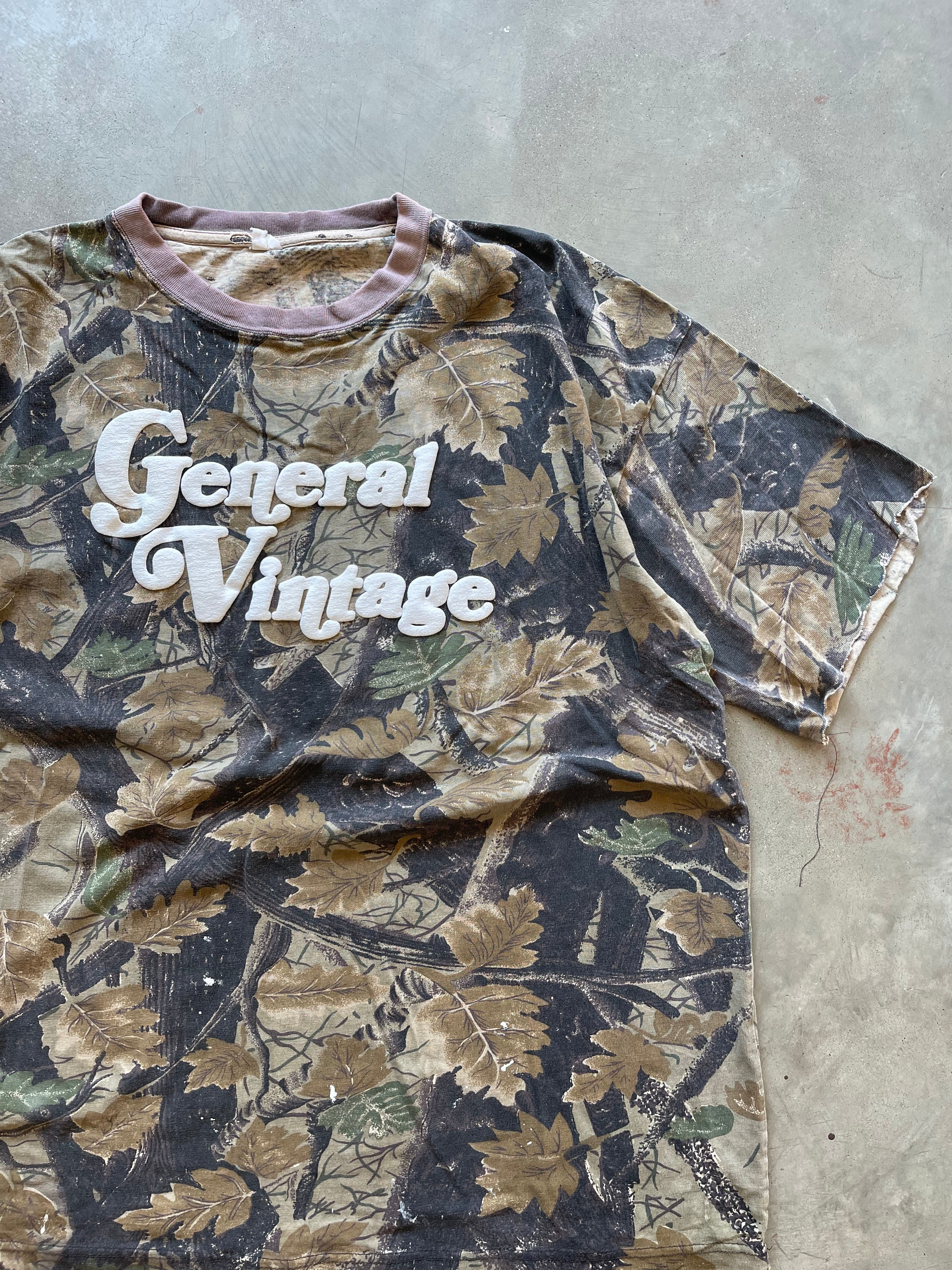 Distressed General Vintage Camo Puff Print Shirt (XL)