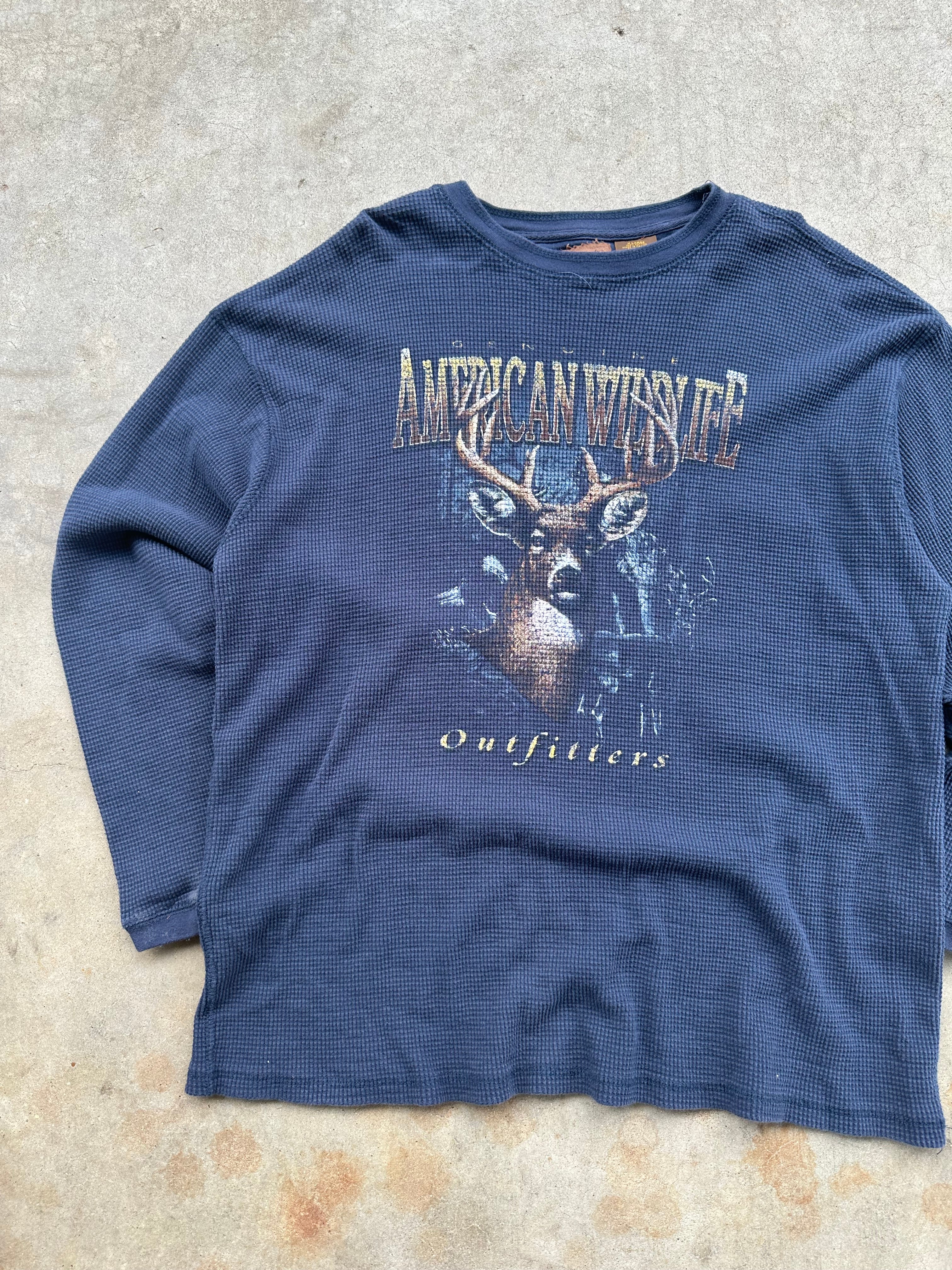 Y2K American Wildlife Thermal Shirt (L)