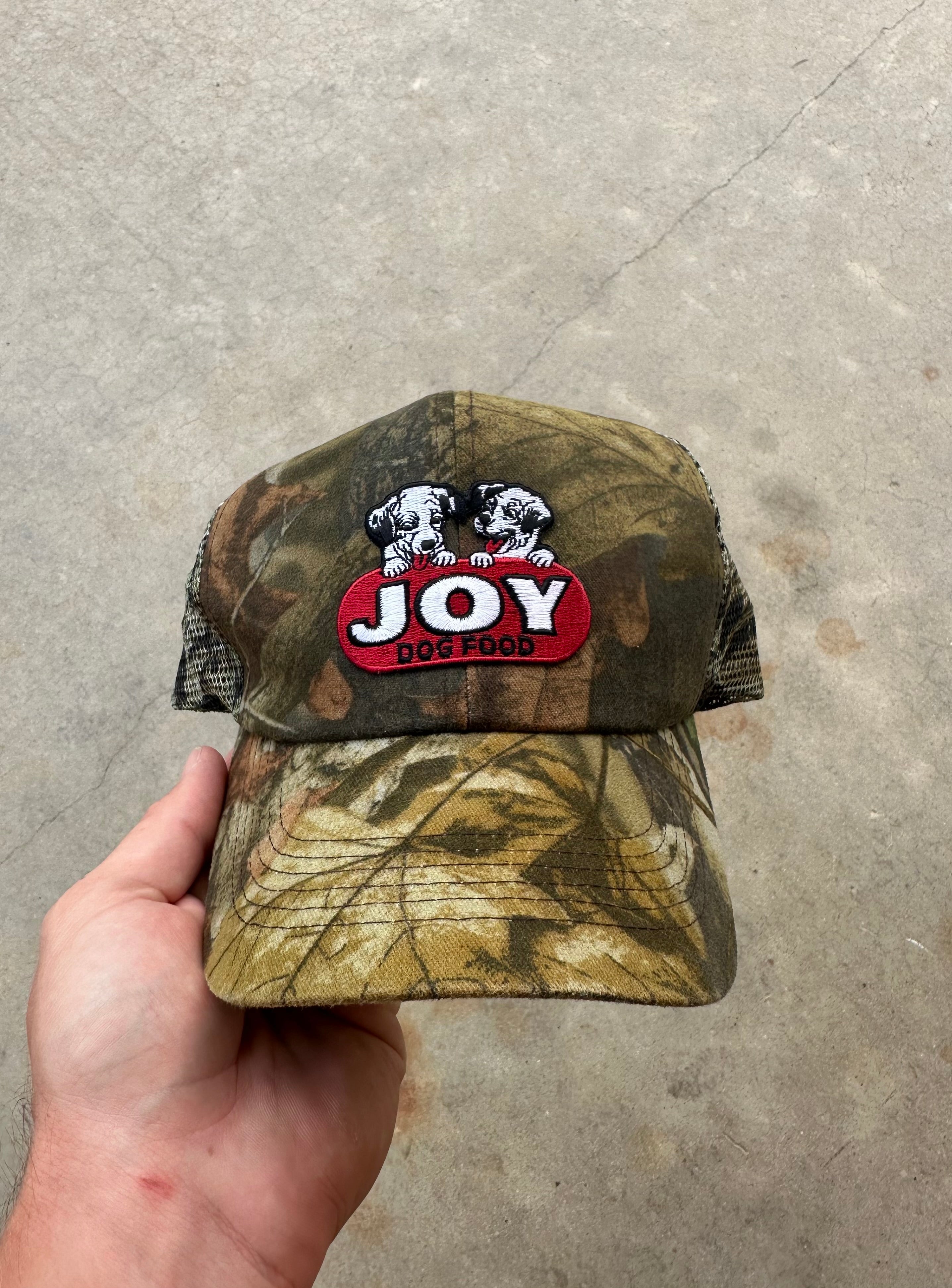 Vintage Joy Dog Food Camo Trucker Hat
