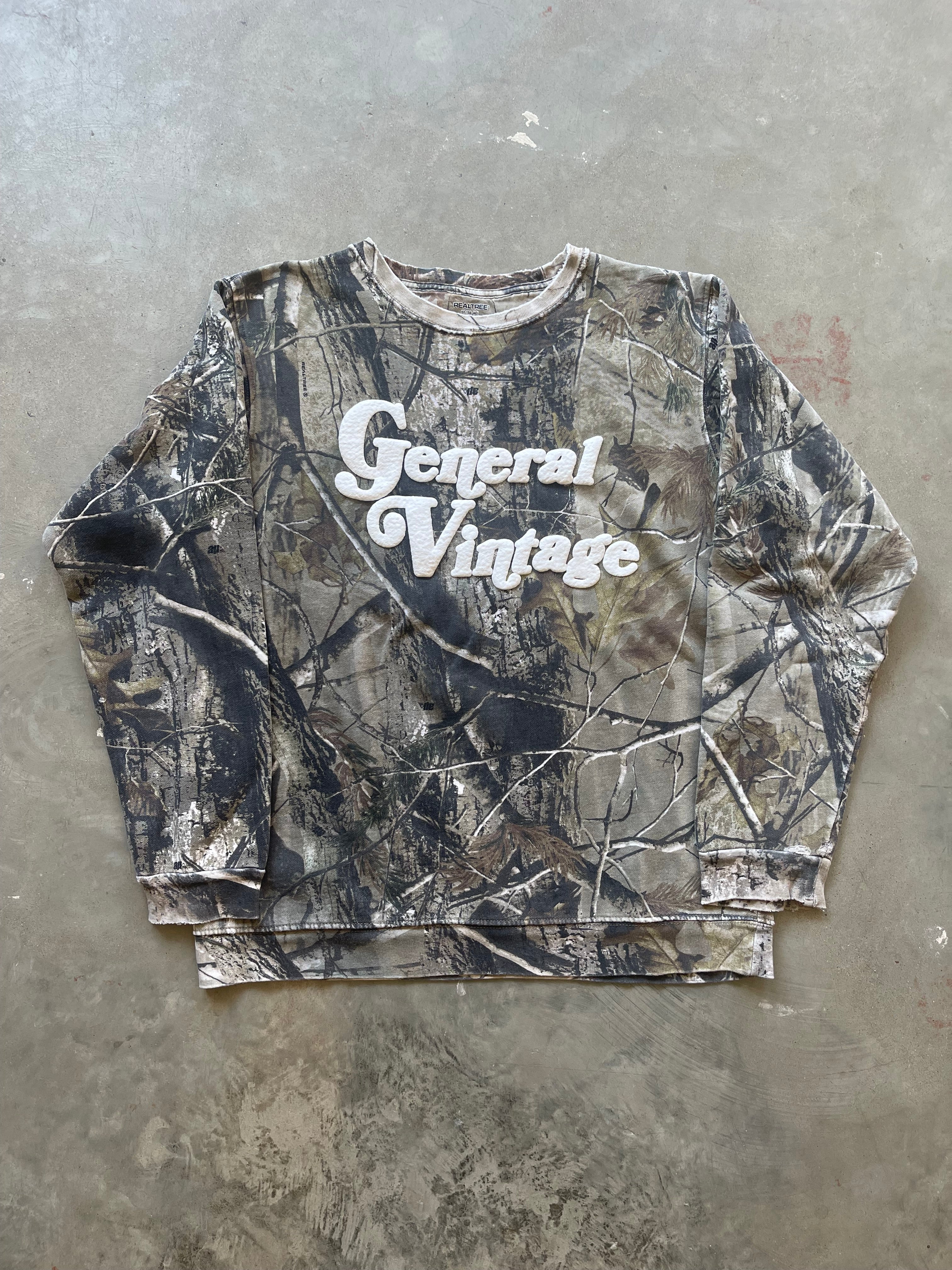 Thrashed General Vintage Camo Puff Print Crewneck (M)