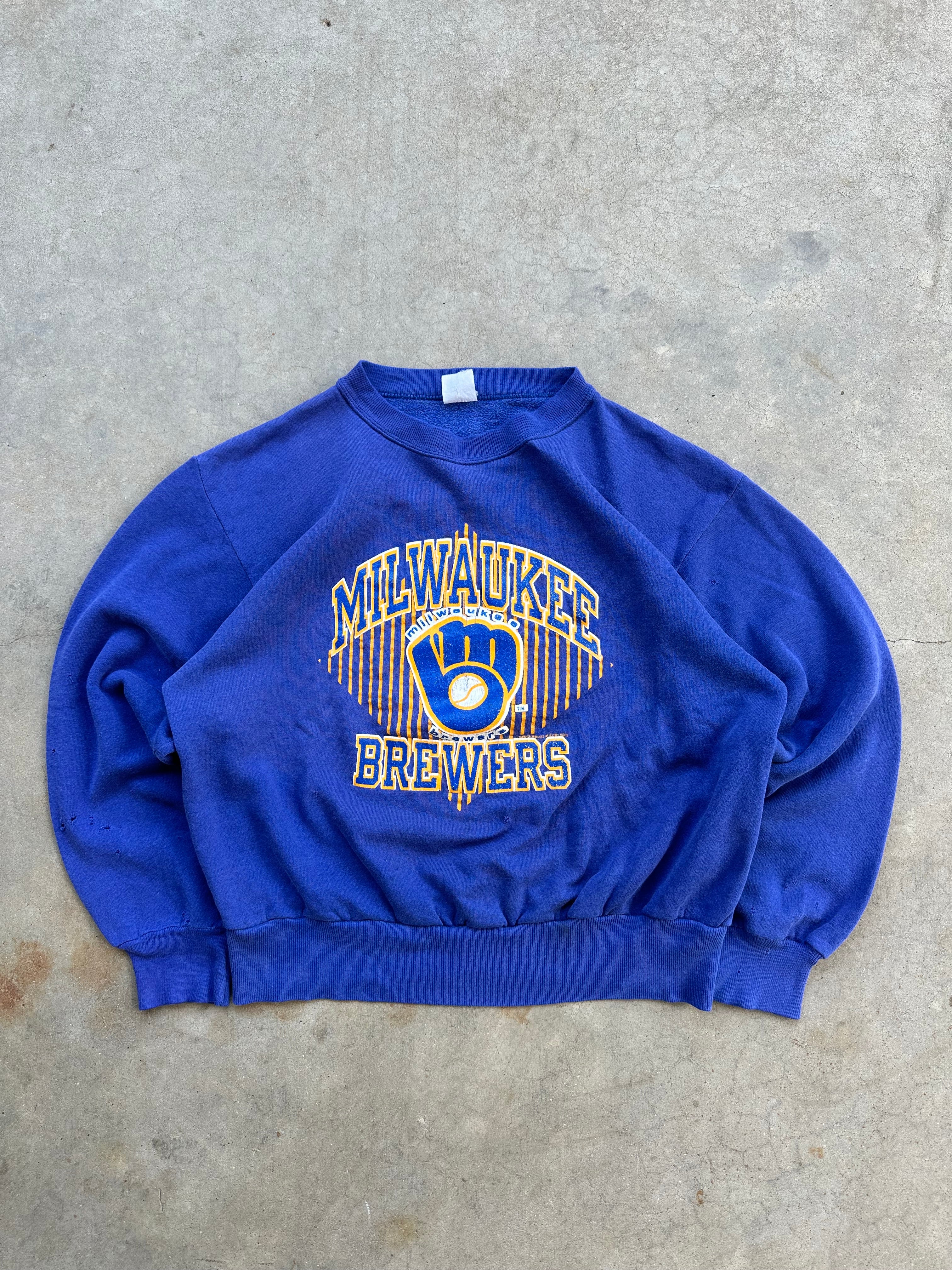 1989 distressed Milwaukee brewers Crewneck (L)