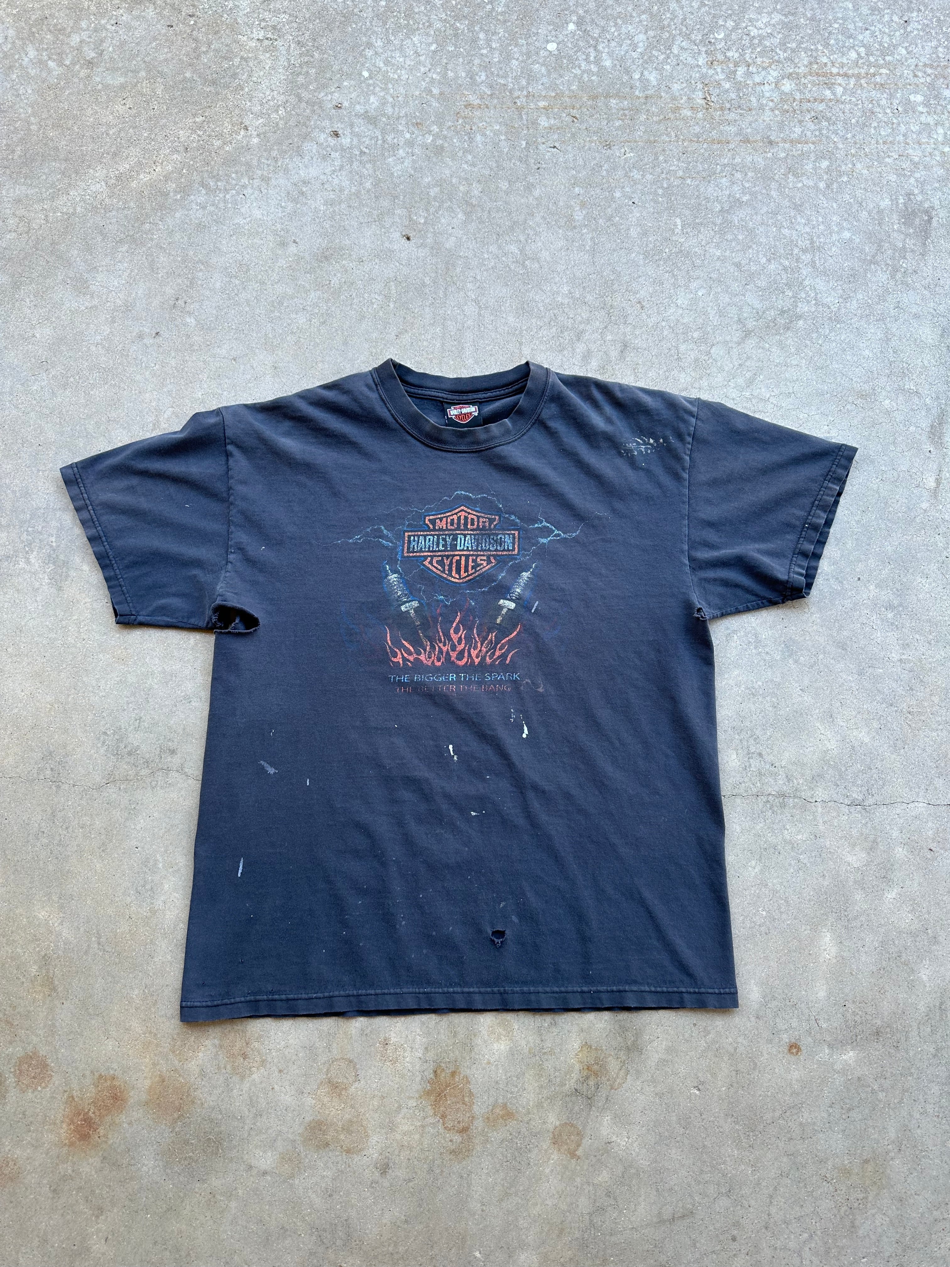 Y2K Thrashed Harley Davidson T-Shirt (L)