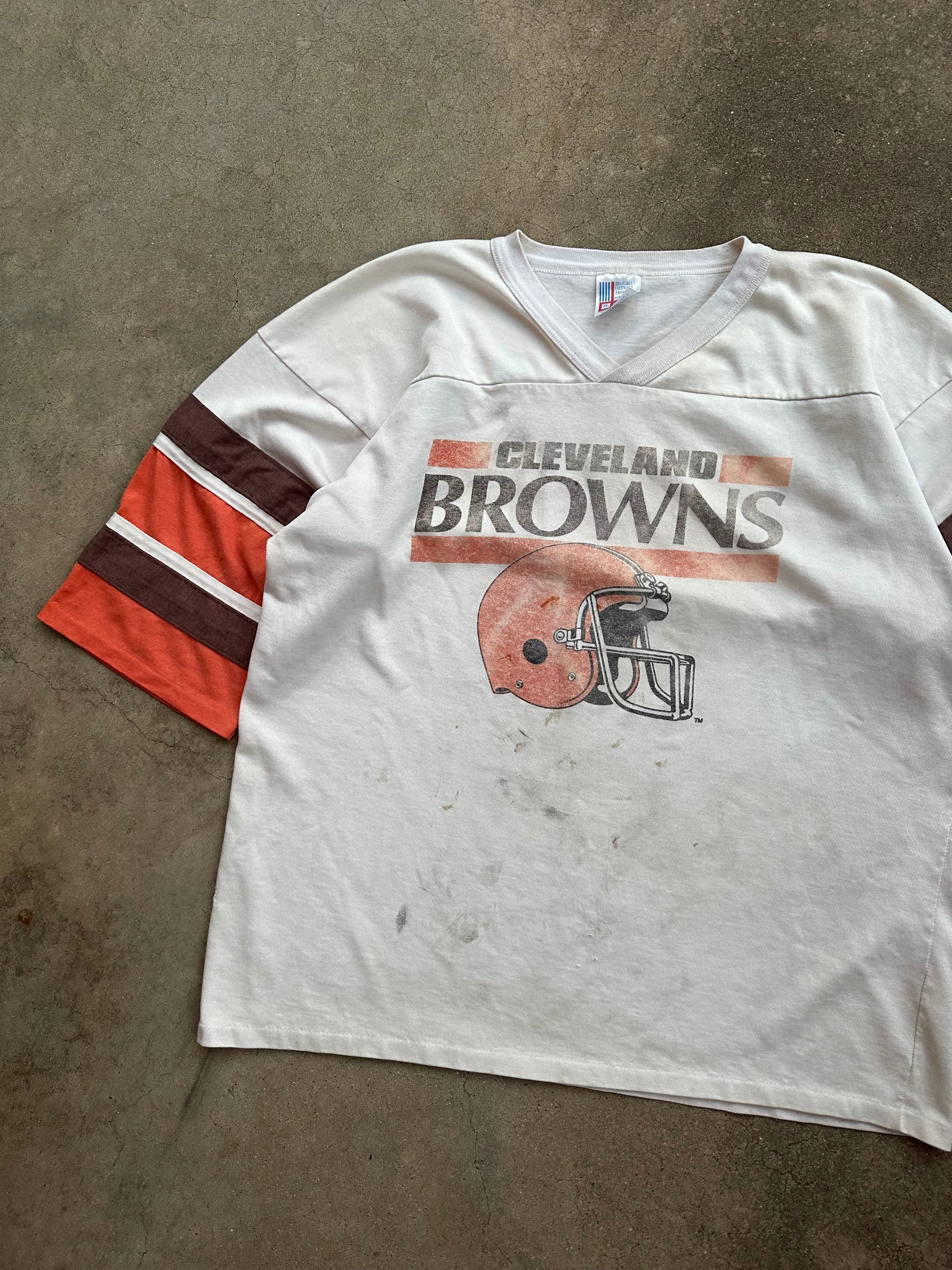 1980’s Thrashed Cleveland Browns 3/4 Sleeve Shirt (L)