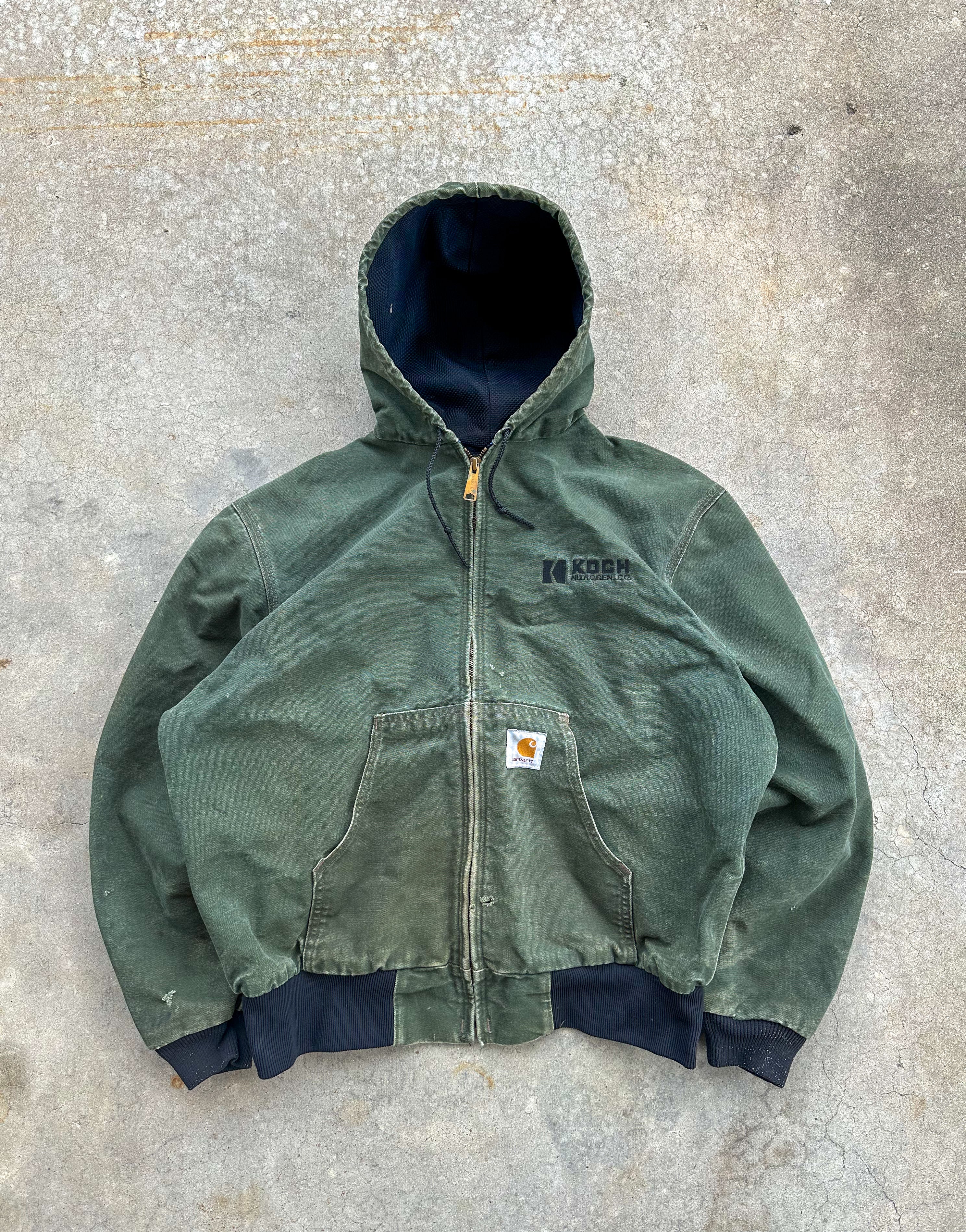 1990s Carhartt Forrest Green Hooded Jacket (L)