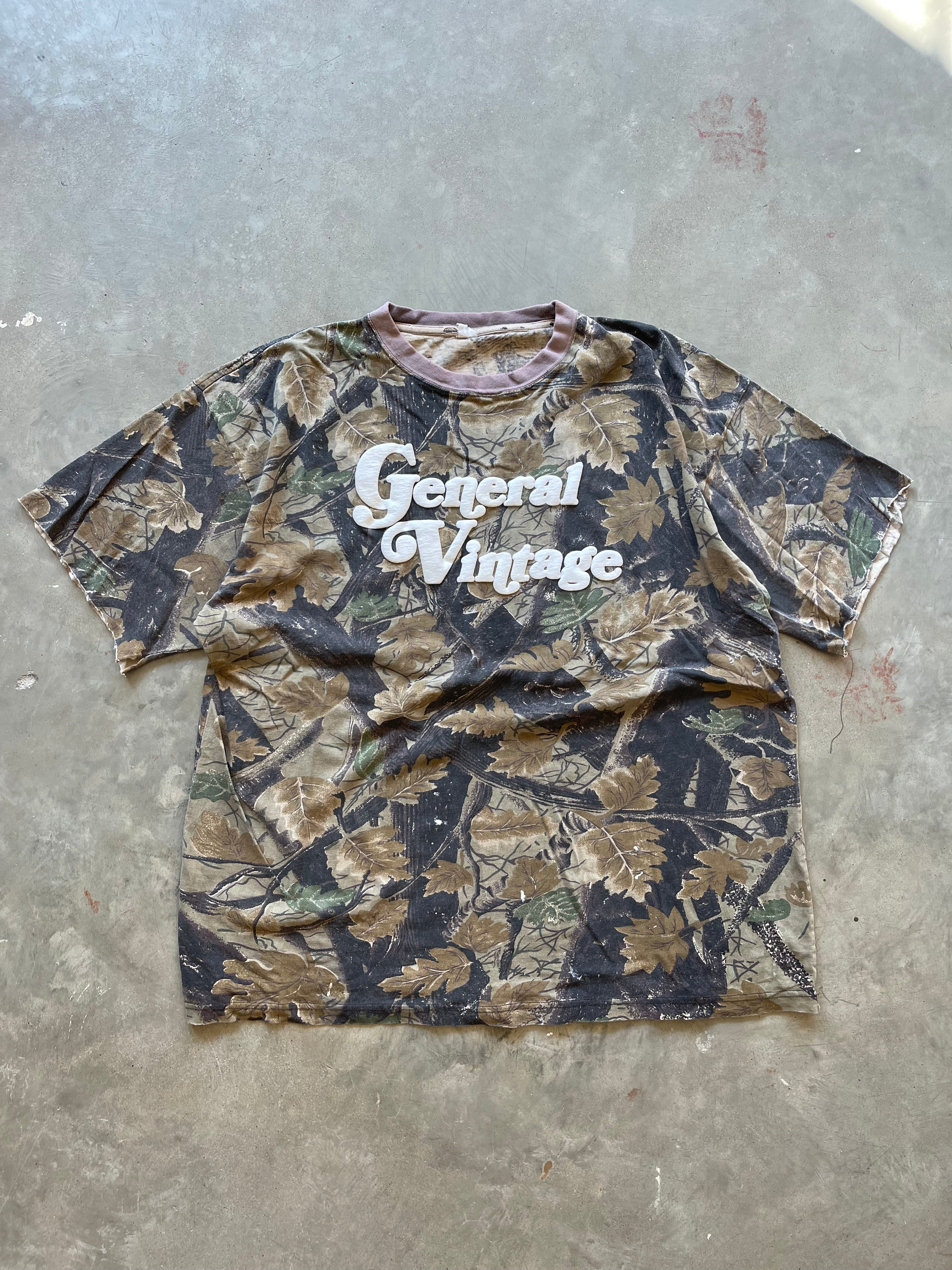 Distressed General Vintage Camo Puff Print Shirt (XL)