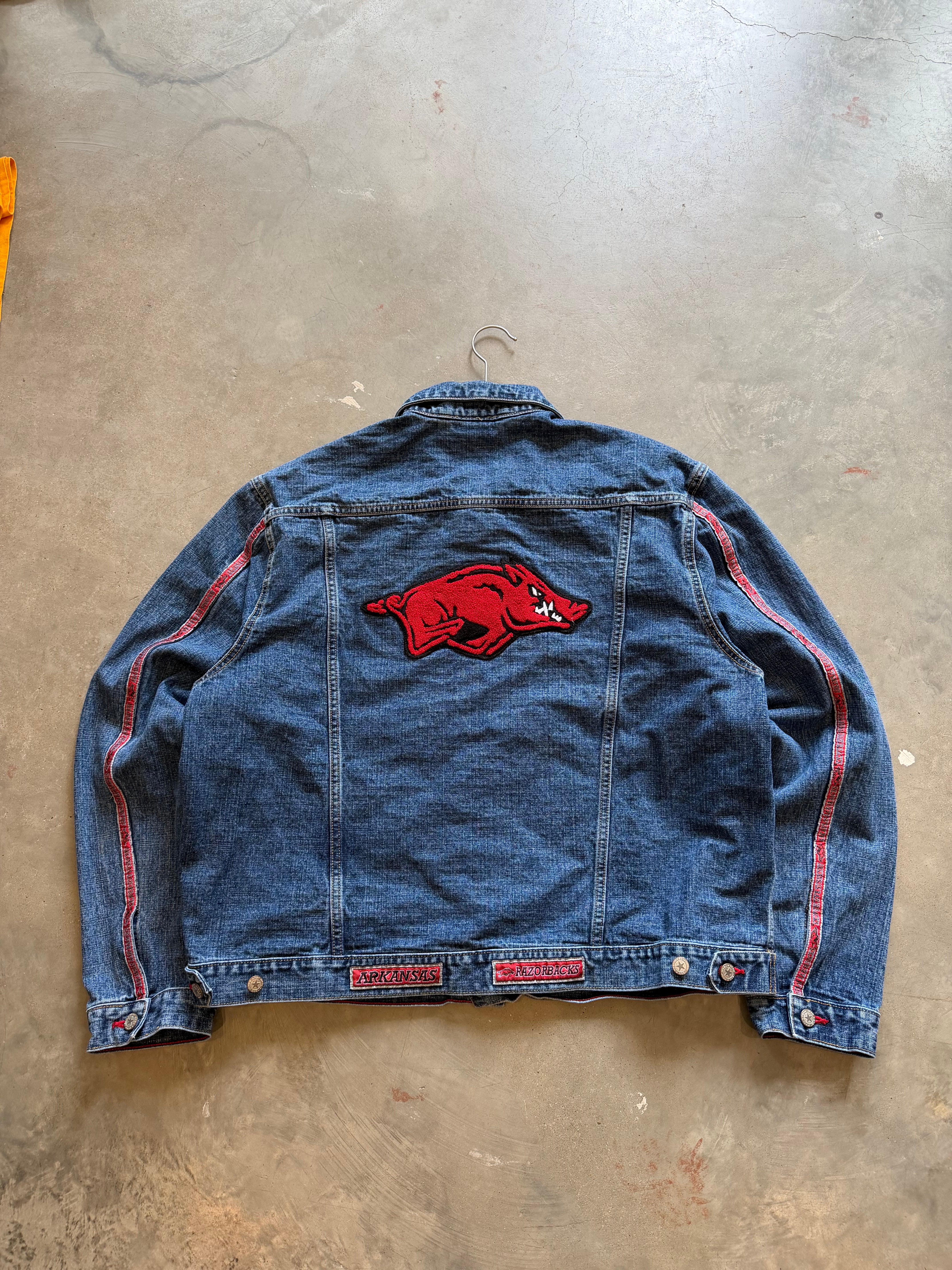 Vintage Arkansas Razorbacks Denim Jacket (2XL)
