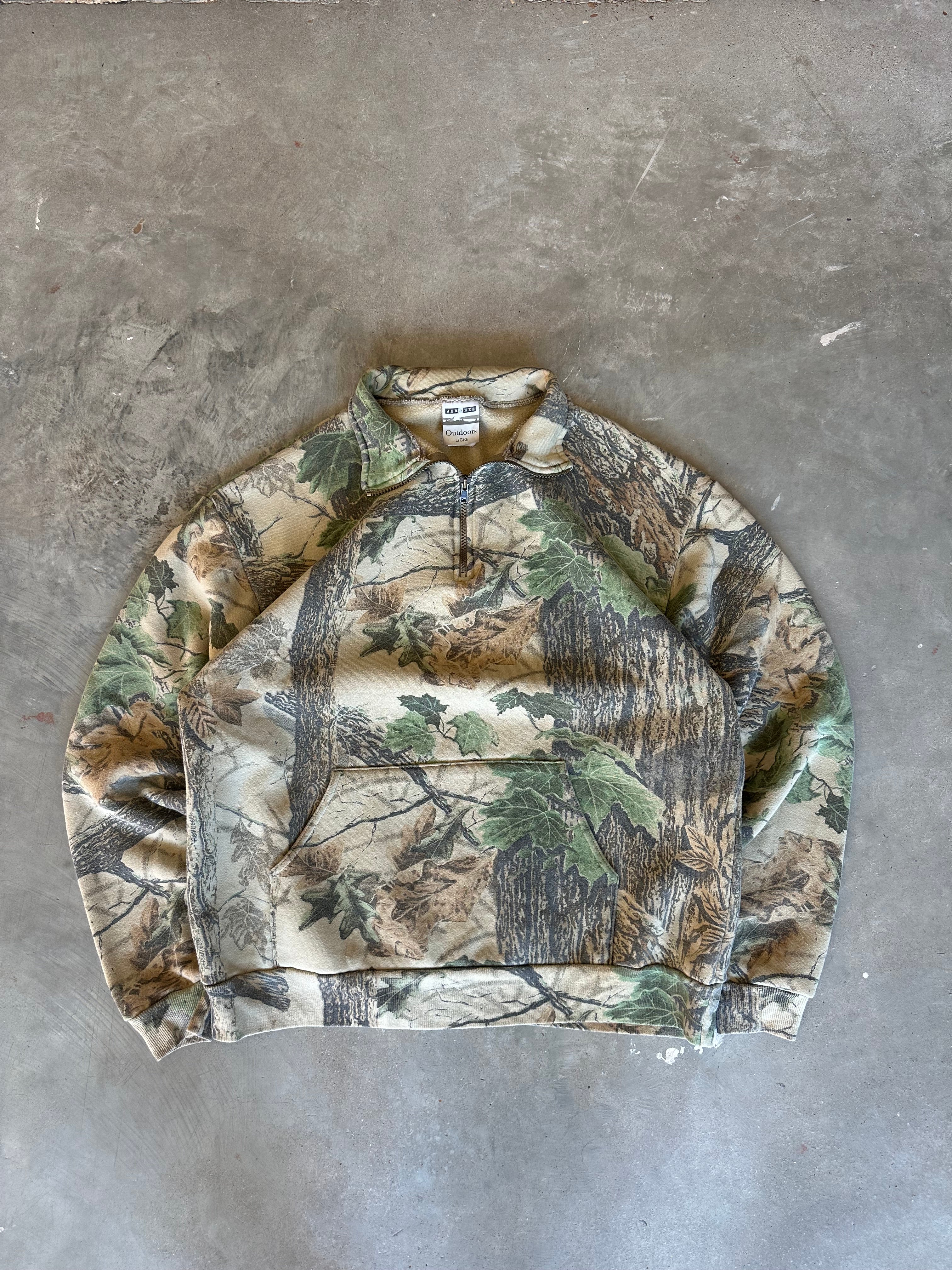 Vintage Camo Quarter-Zip Pullover (L)