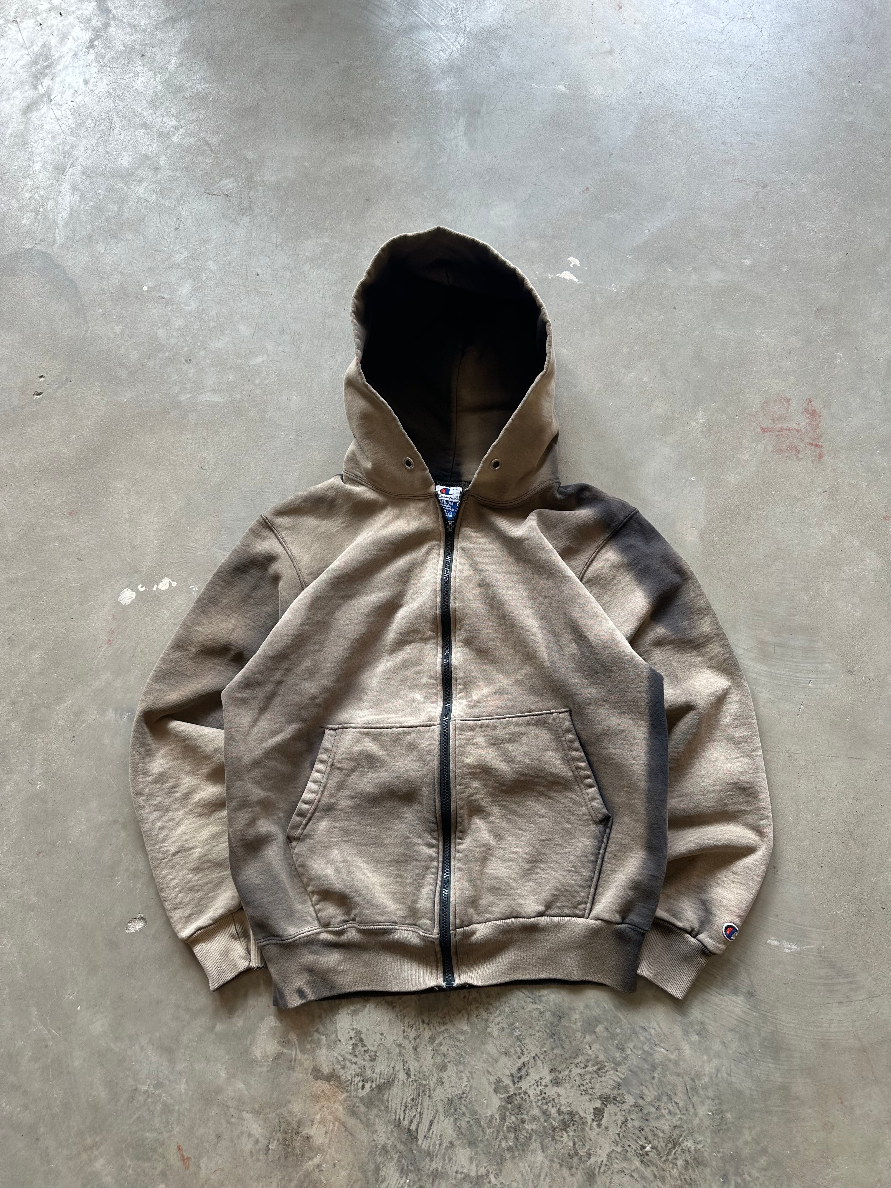 Vintage Champion Sunfaded Zip-Up Hoodie (S/M)