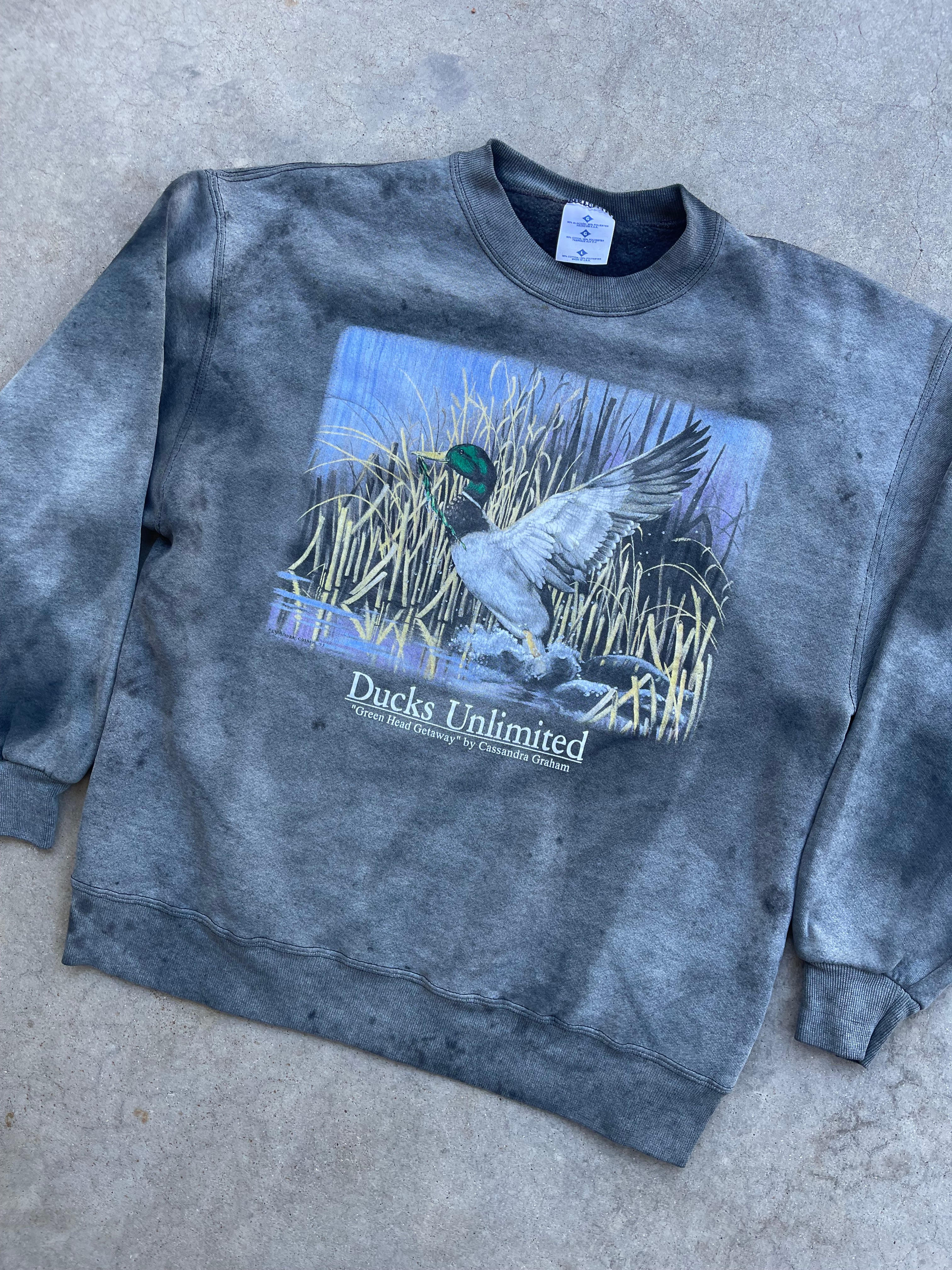 Vintage Sunfade Ducks Unlimited Crewneck (L)