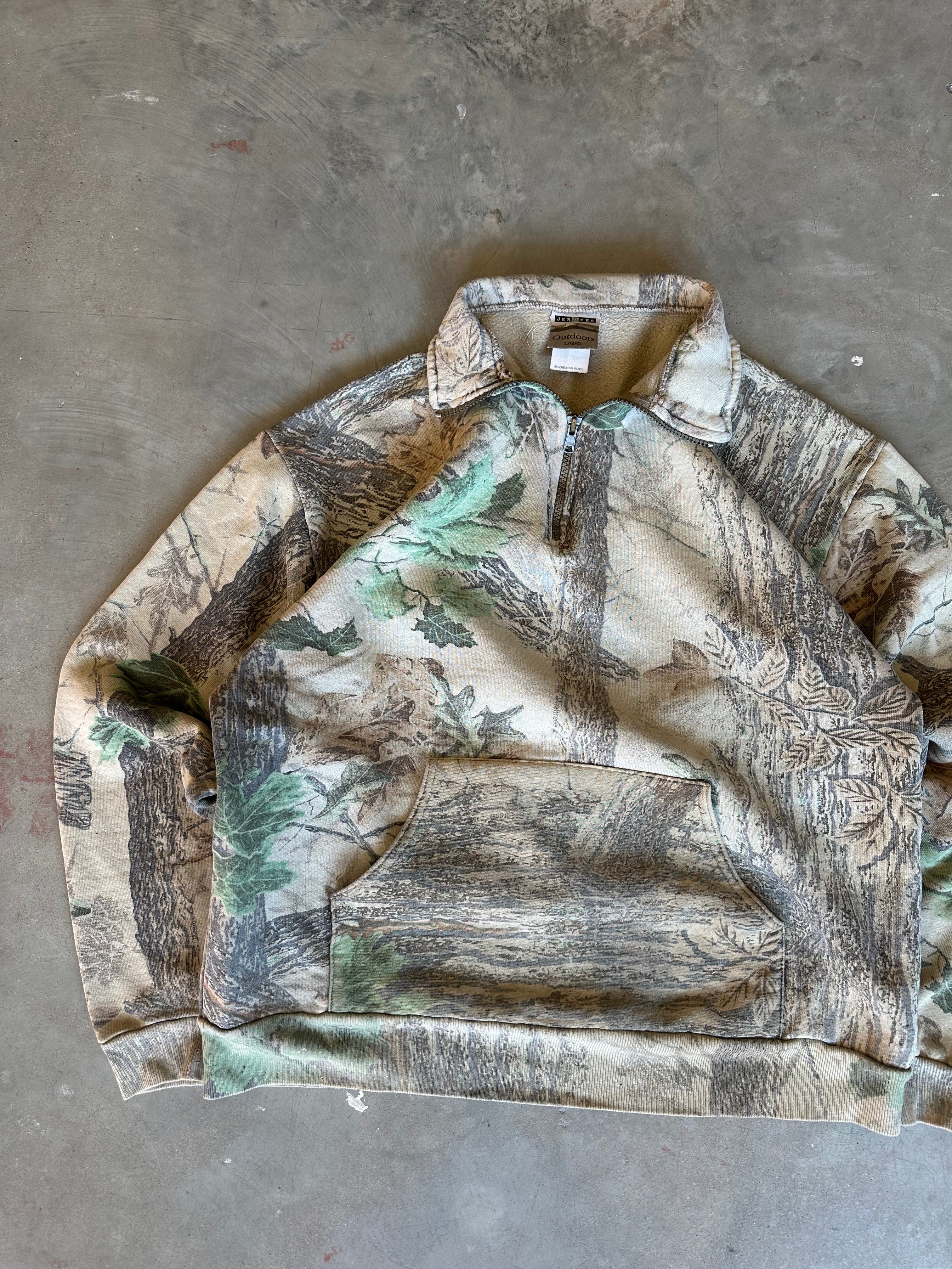 Vintage Camo Quarter-Zip Pullover (L)