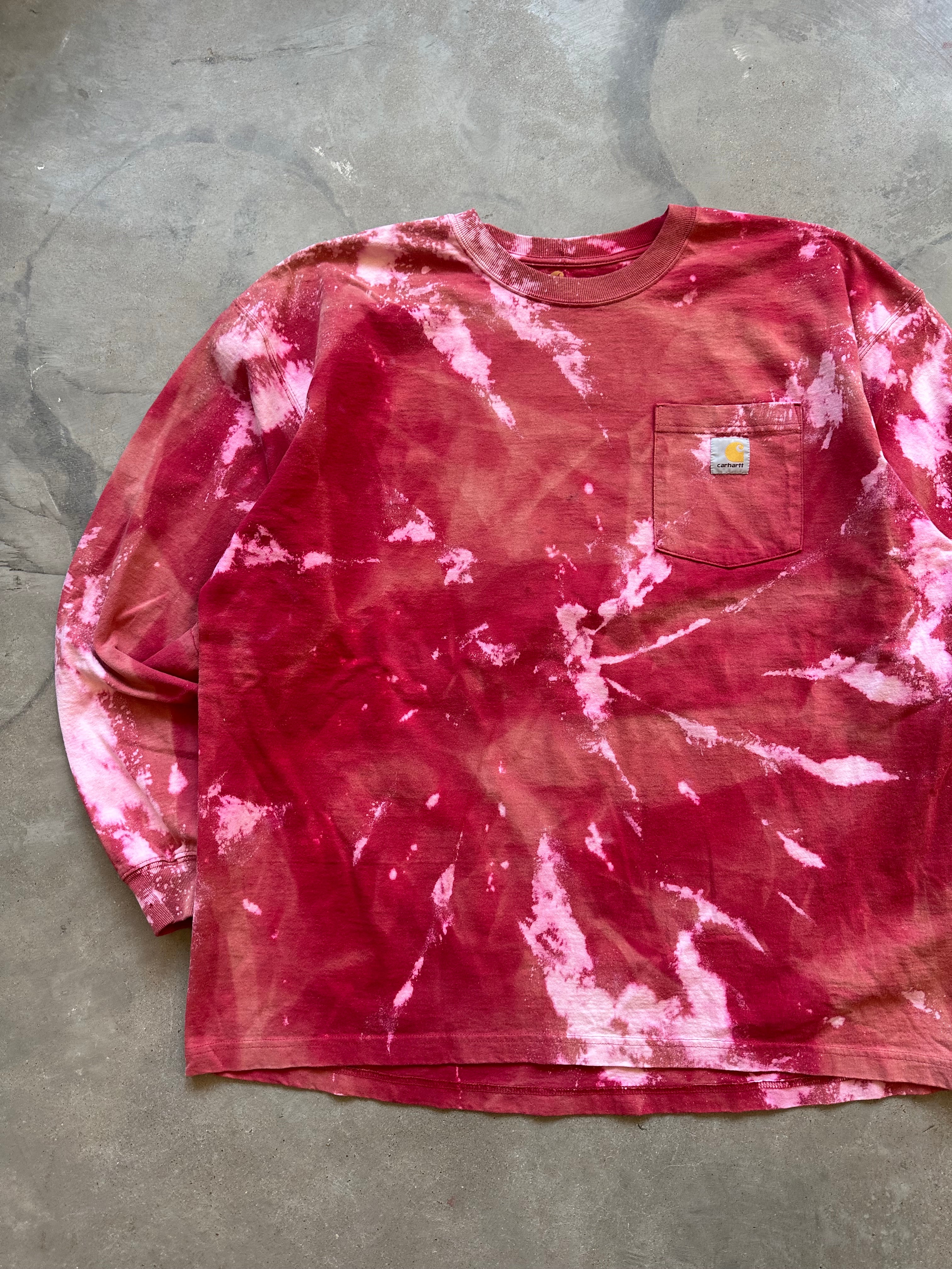 Y2K Bleached Carhartt Long Sleeve Shirt (XL)