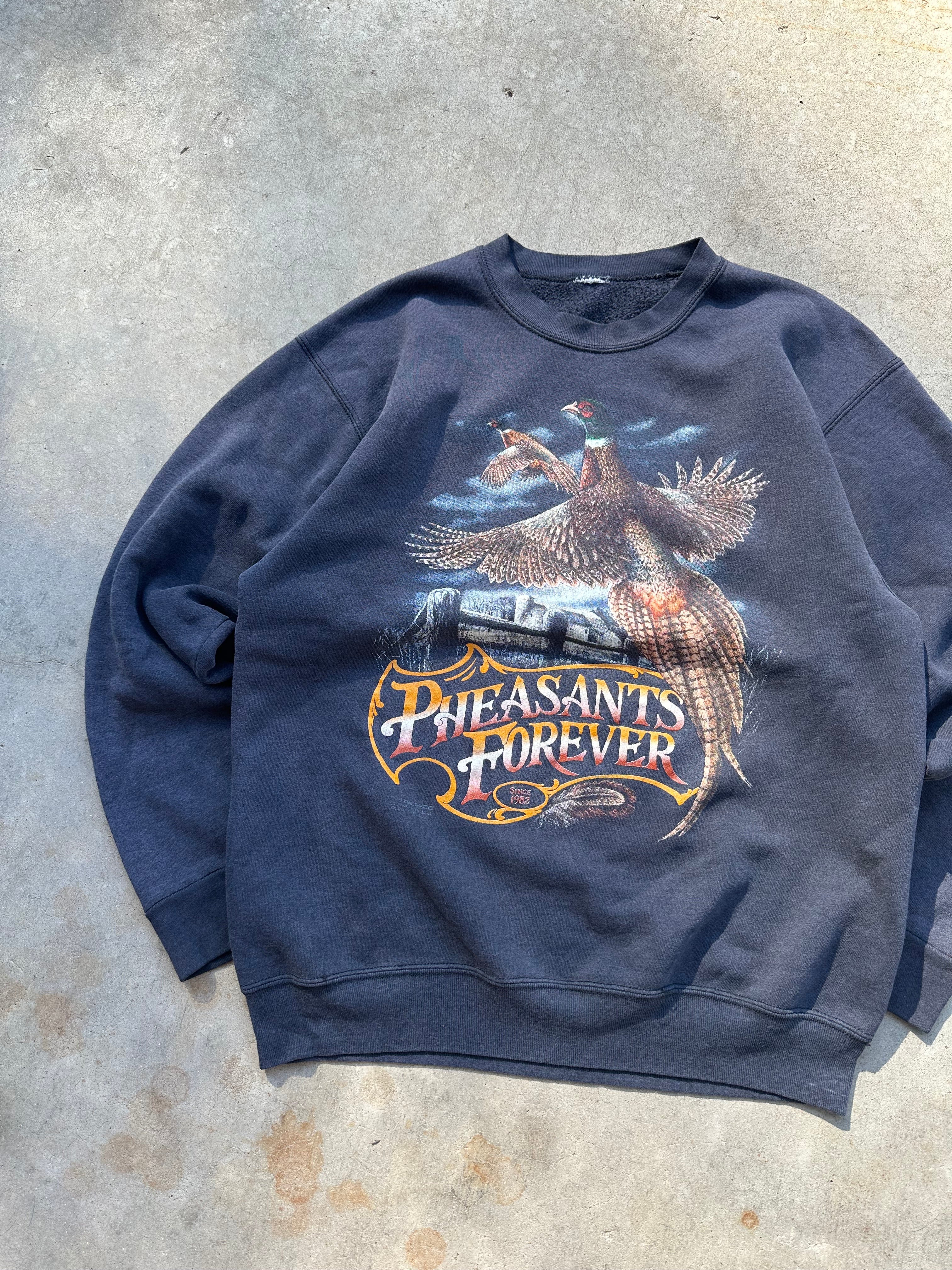 1989 Pheasants Forever 3-D Emblem Crewneck (L)