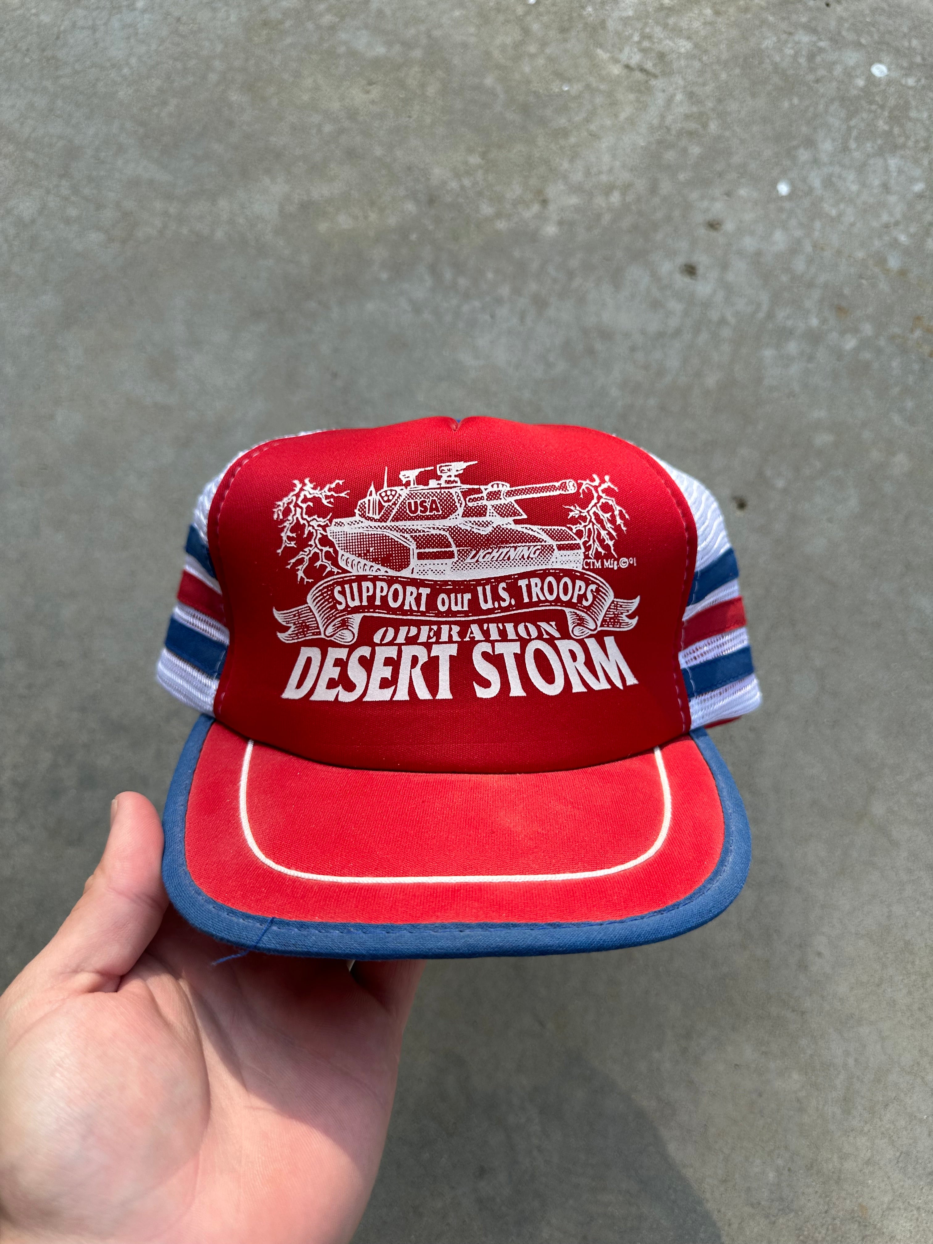 1990s Desert Storm 3-Stripe Trucker Hat