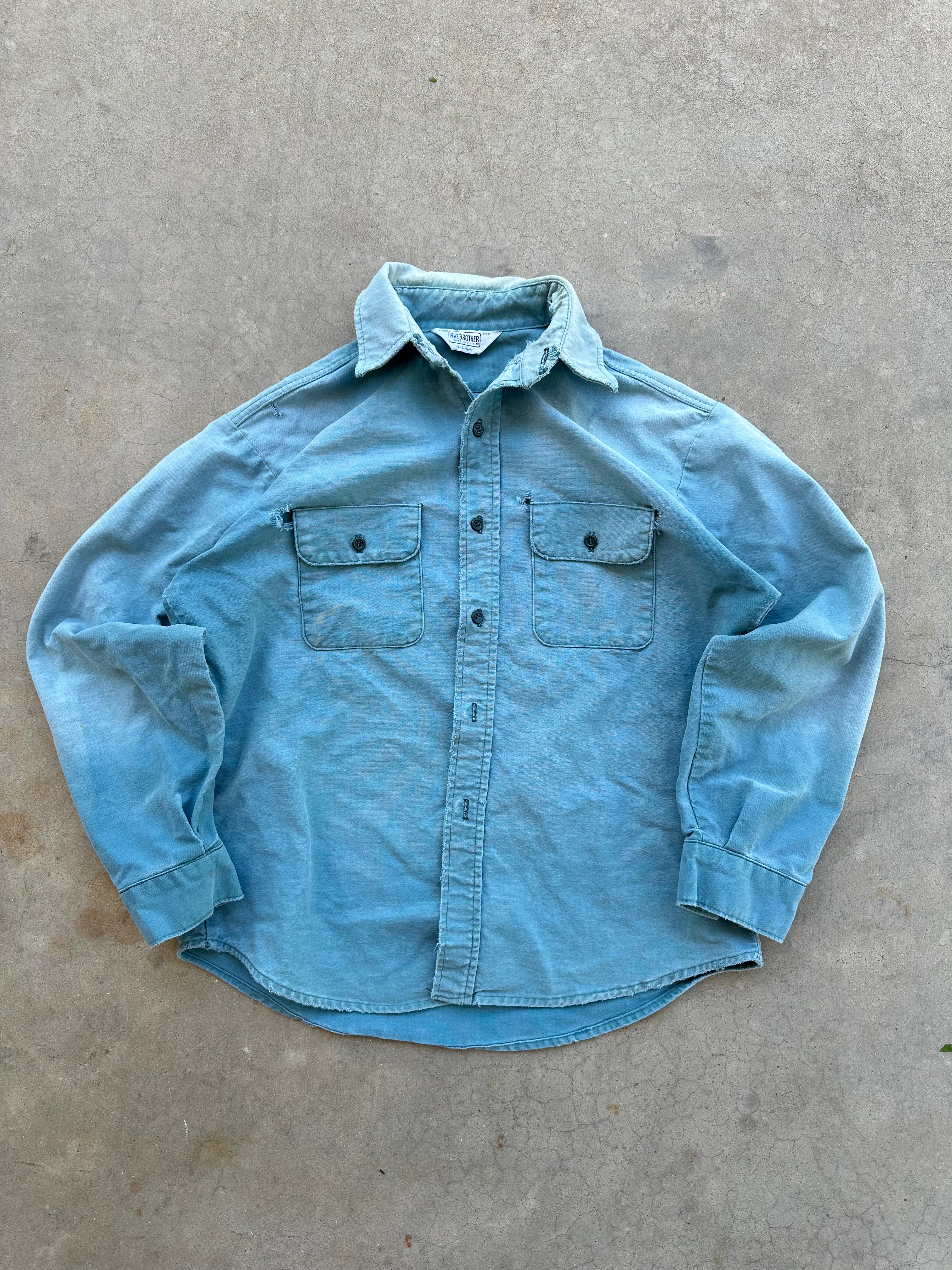 1990s Thrashed/Faded Fiver Brother Chamois Button Up (M/L)