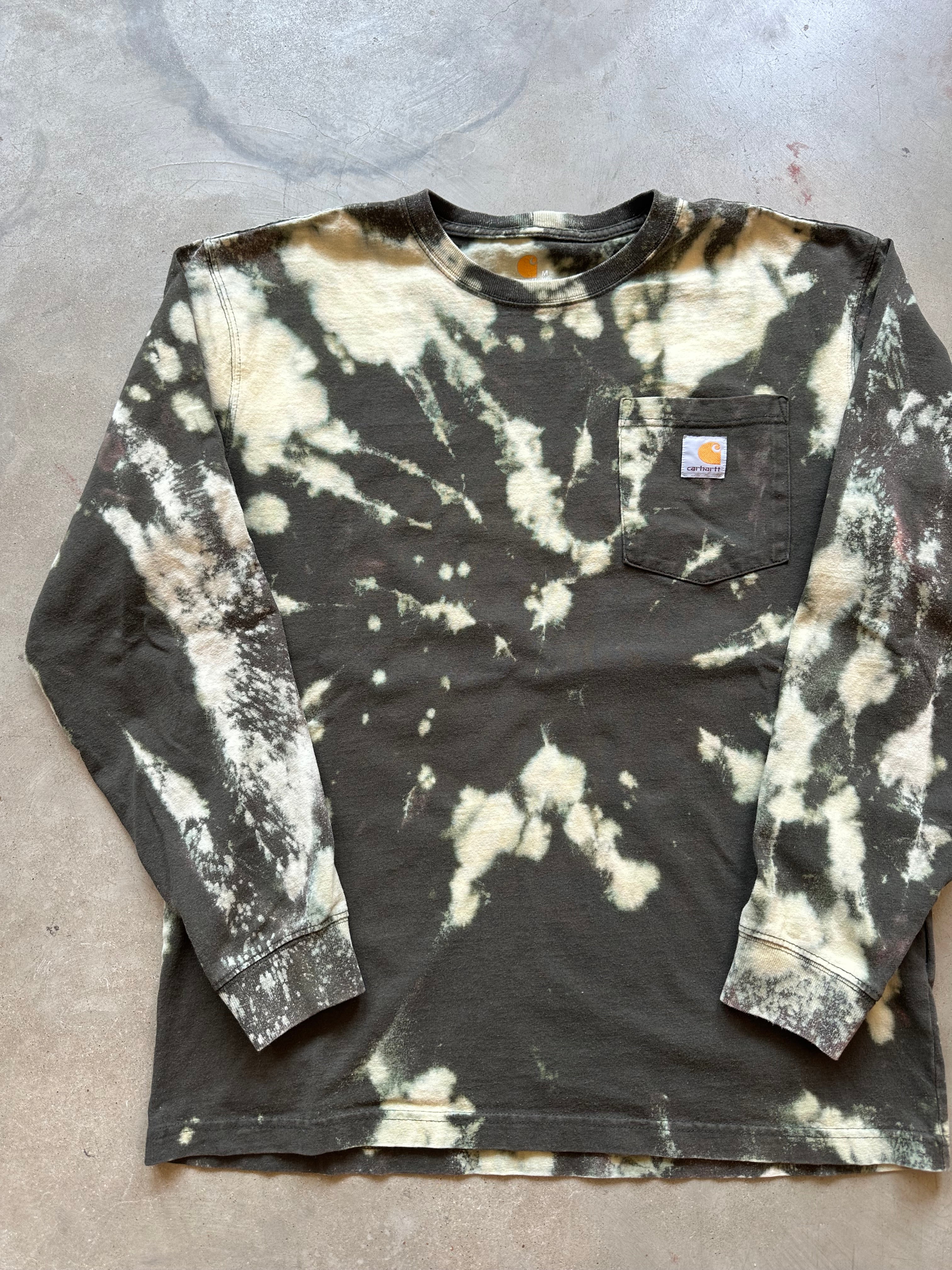 Y2K Carhartt Bleached Long Sleeve Shirt (M)