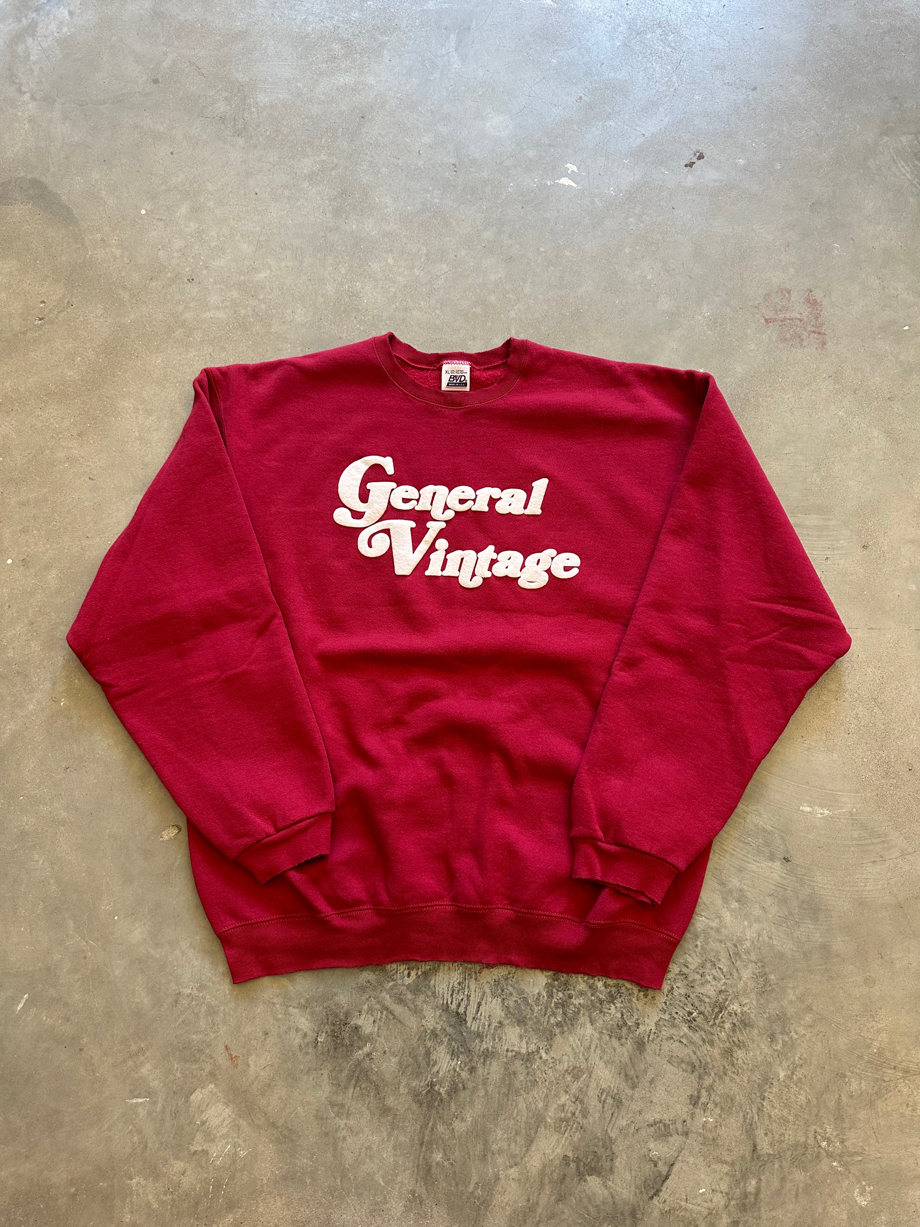 General Vintage Puff Print Crewneck (XL)
