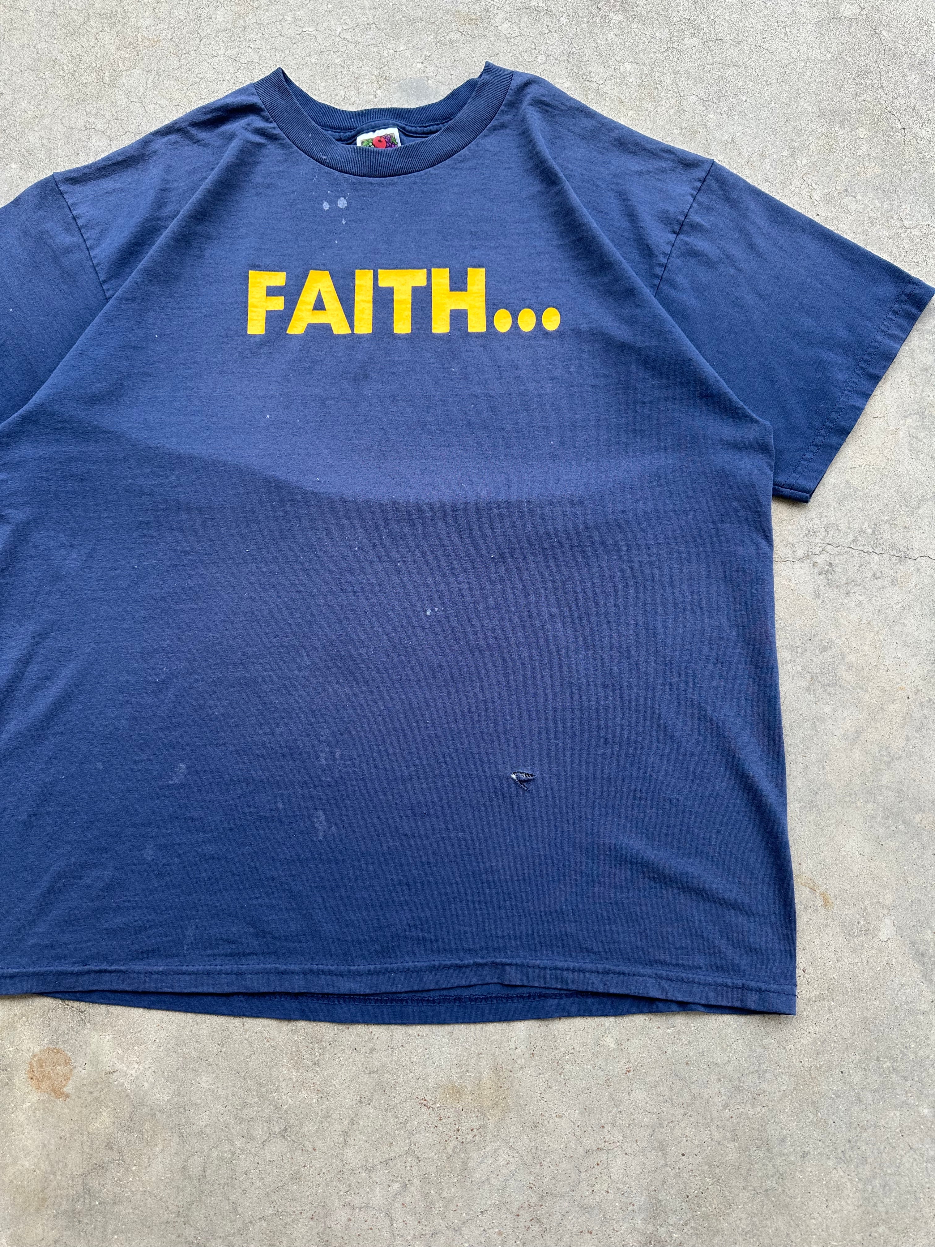 Vintage Faded/Worn “Faith” Jesus T-Shirt (L)