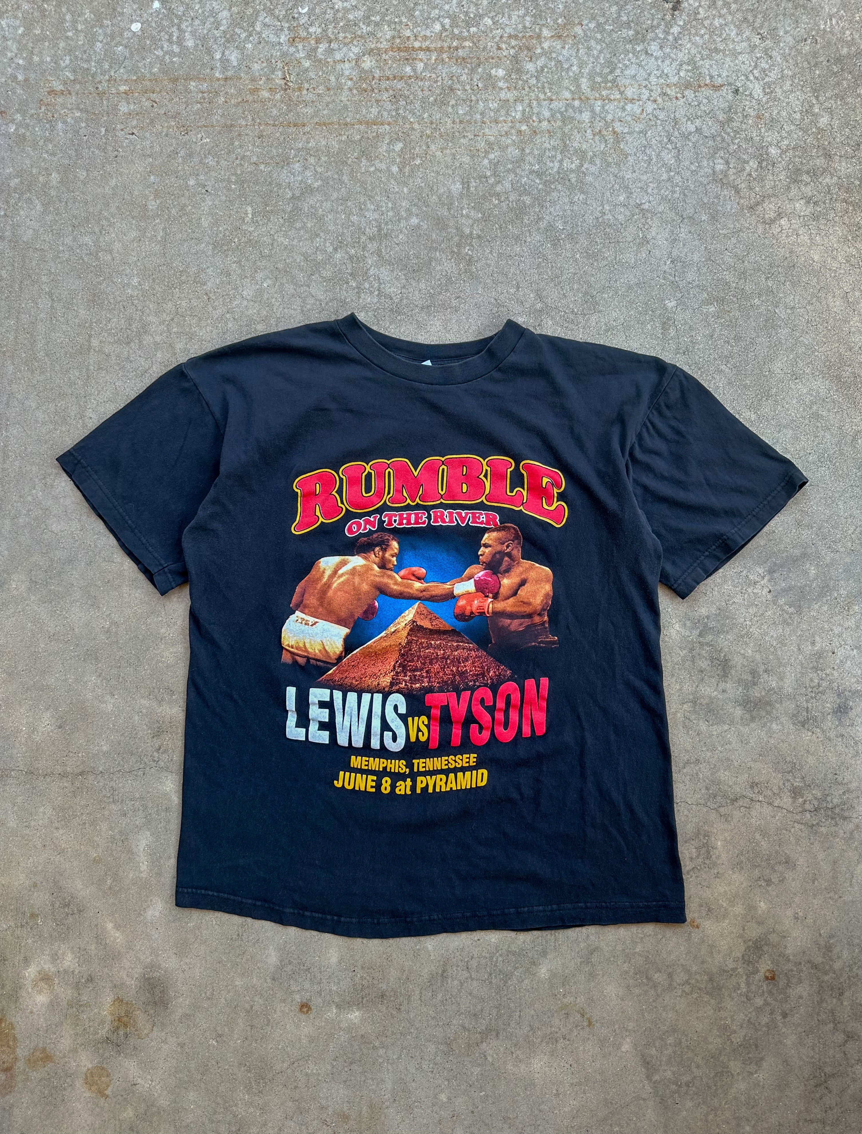 2002 Tyson Vs. Lewis Rumble on the River Boxing T-Shirt (M/L)