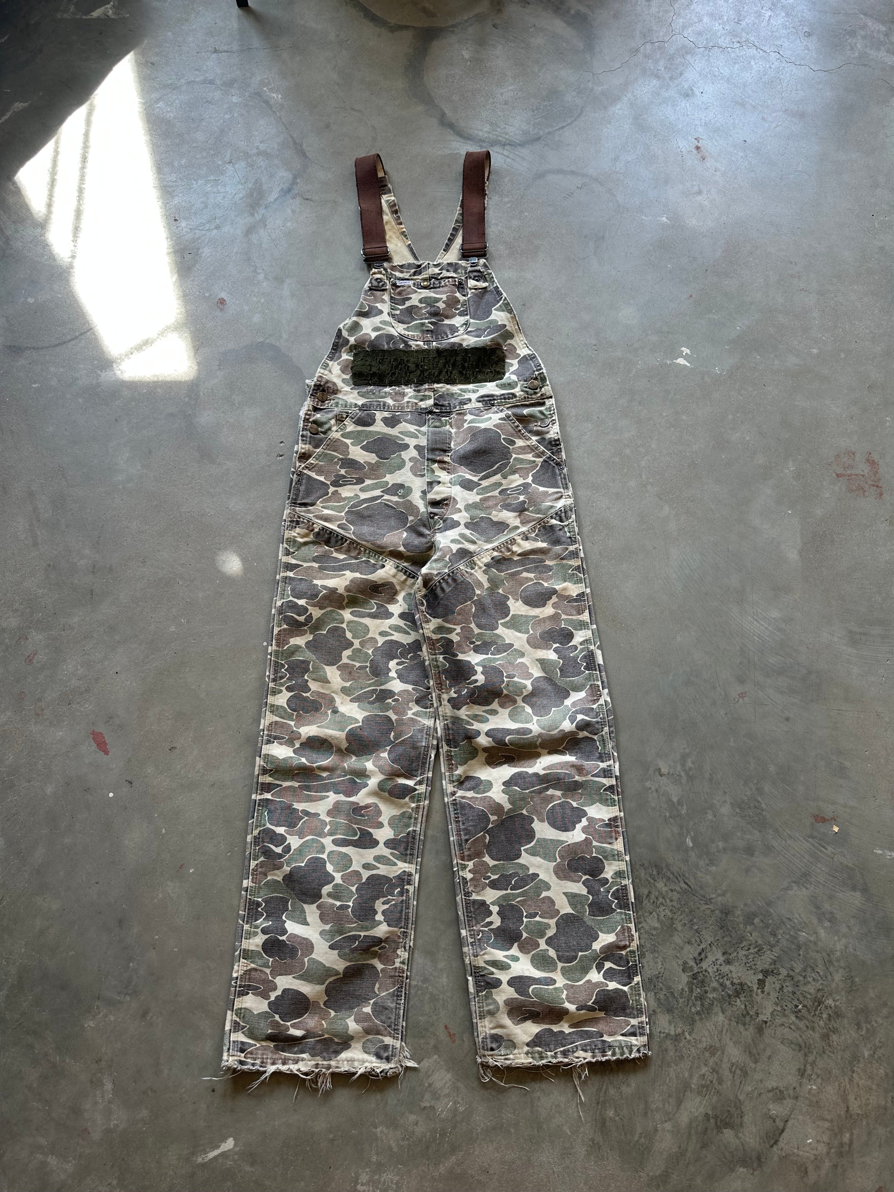 Vintage Distressed Carhartt Duck Camo Overalls (S/M)