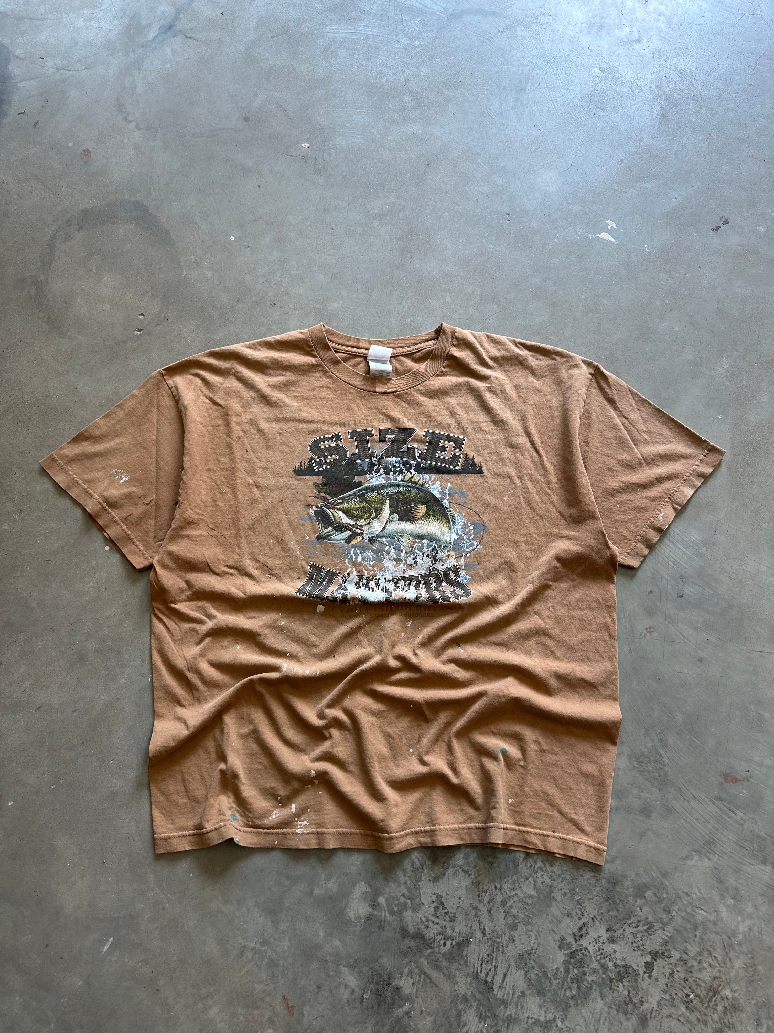 Vintage Size Matters Fishing T-Shirt (2XL)