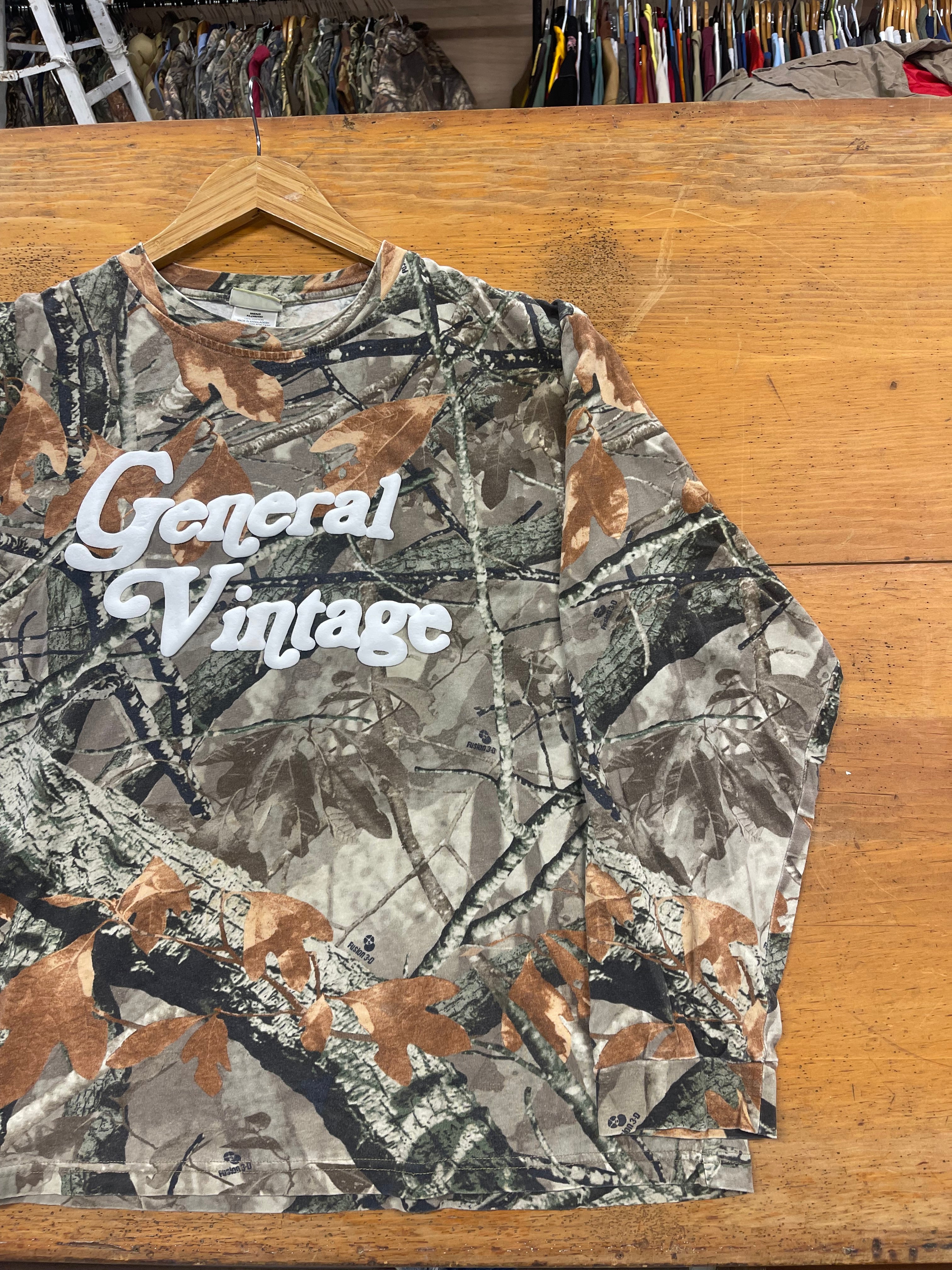 General Vintage Camo Puff Print Long Sleeve Shirt (XL)