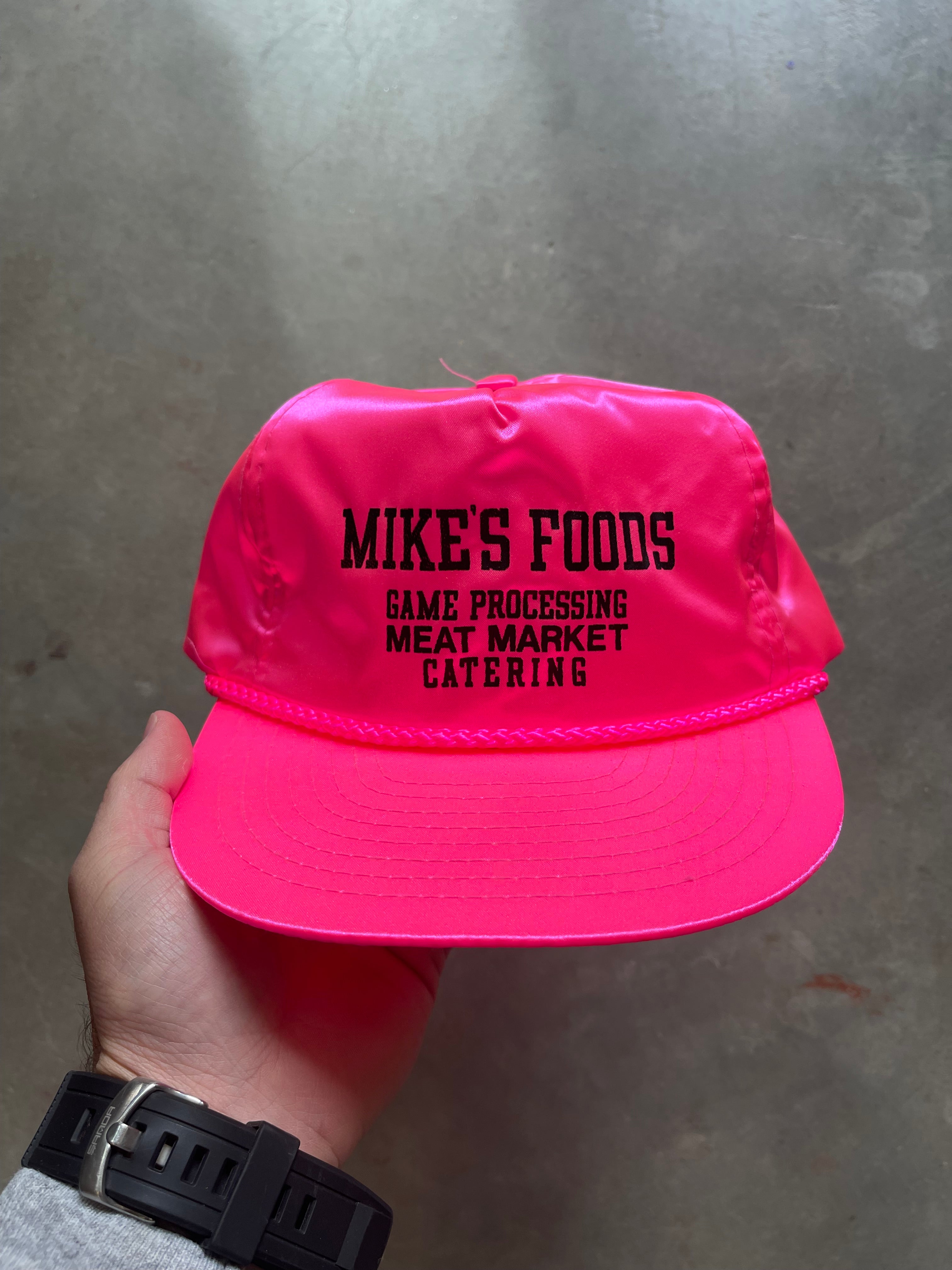 Vintage Neon Mike’s Foods Nylon Rope Hat