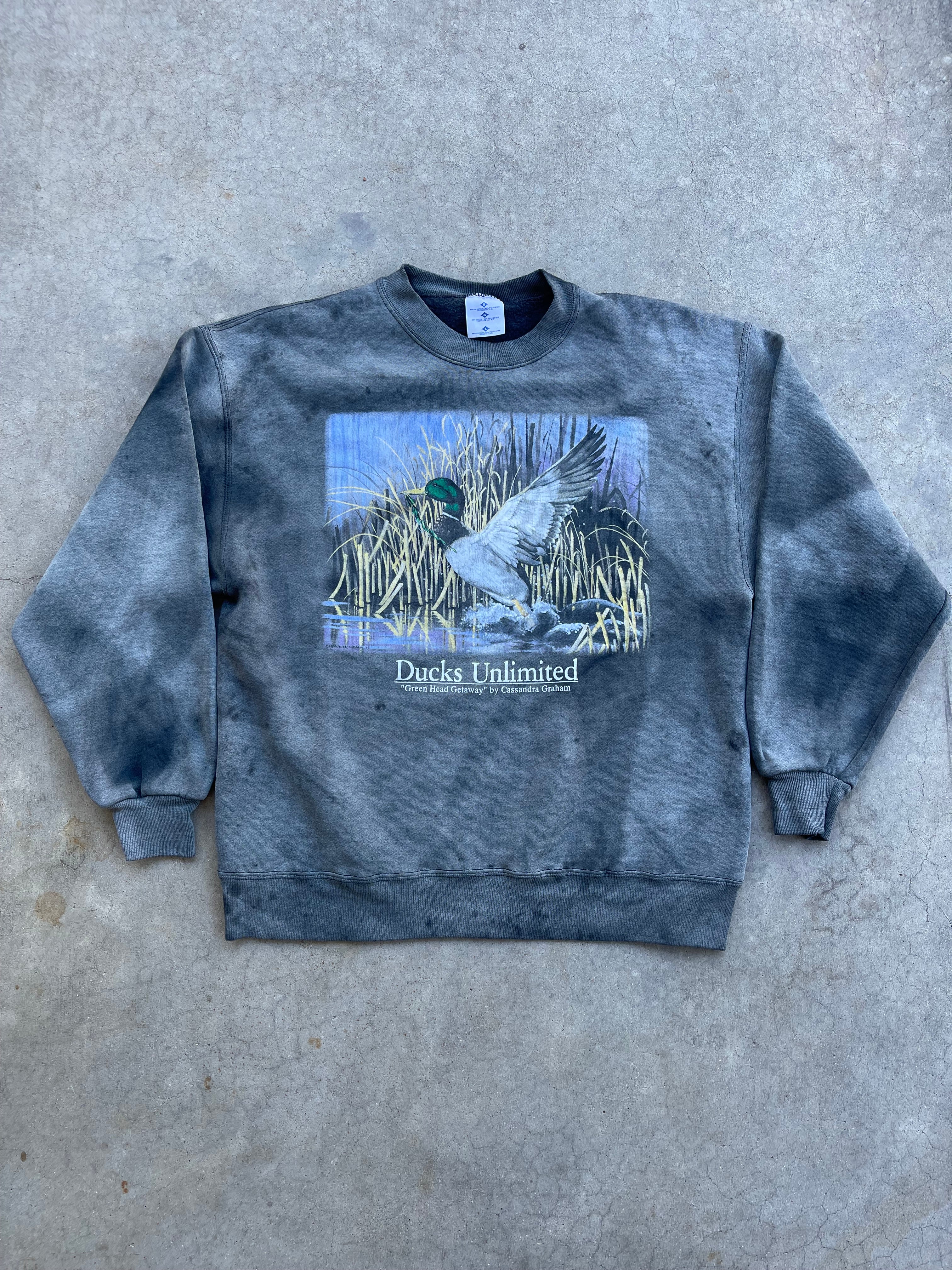 Vintage Sunfade Ducks Unlimited Crewneck (L)