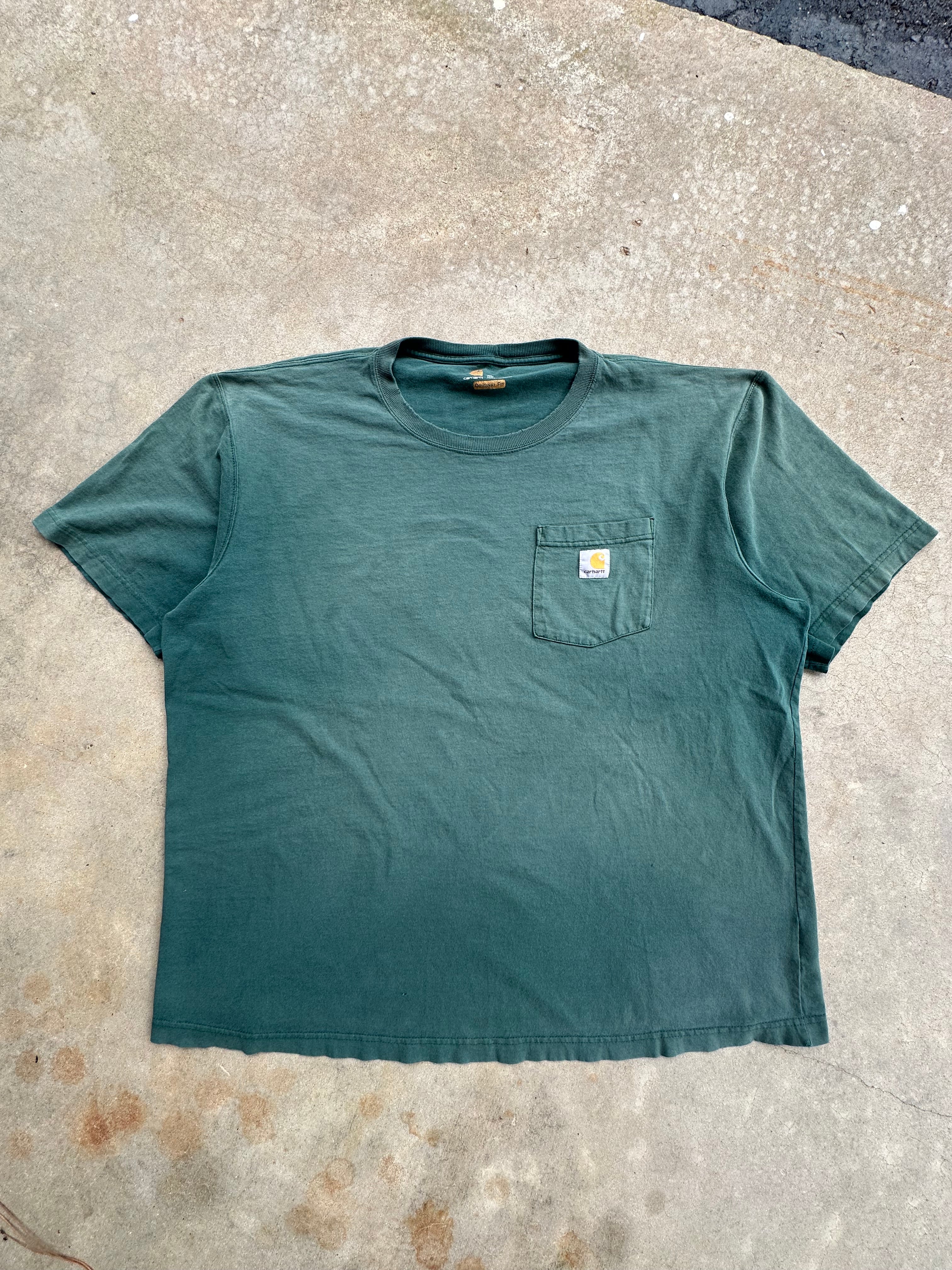 Faded/Distressed Forrest Green Carhartt T-Shirt