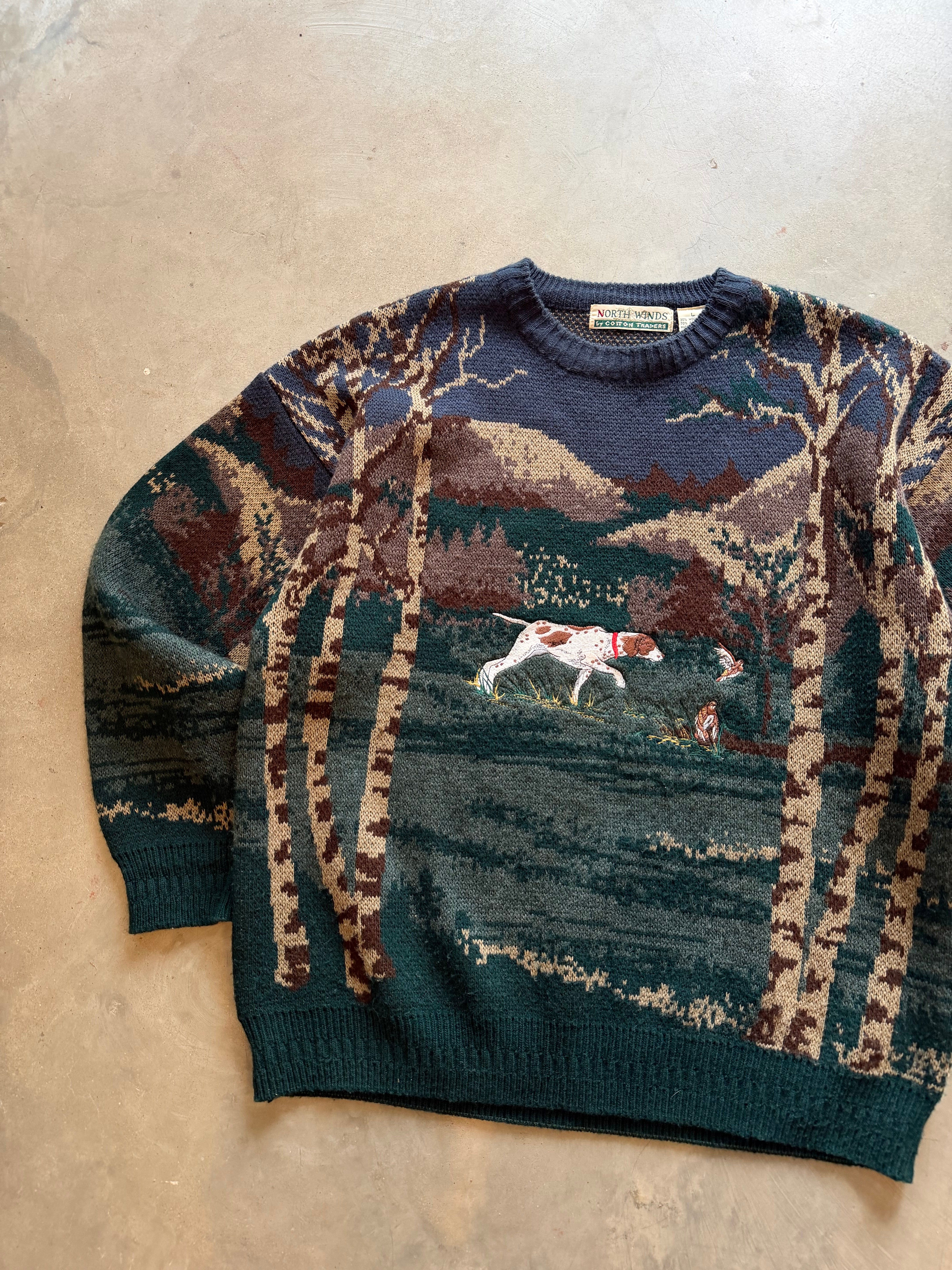 1990s Cotton Traders Pointer Wool Sweater (L)